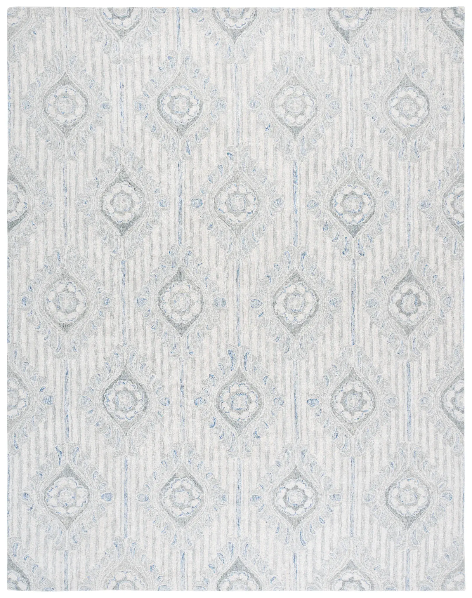 Pine Striped Medallion Hand-Tufted Wool Rug
