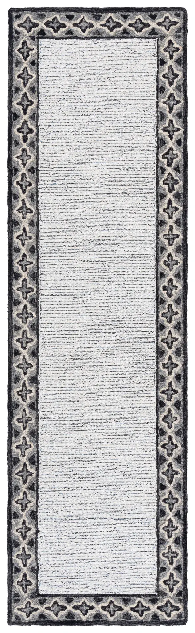 Pine Bordered Geometric Hand-Tufted Wool Rug