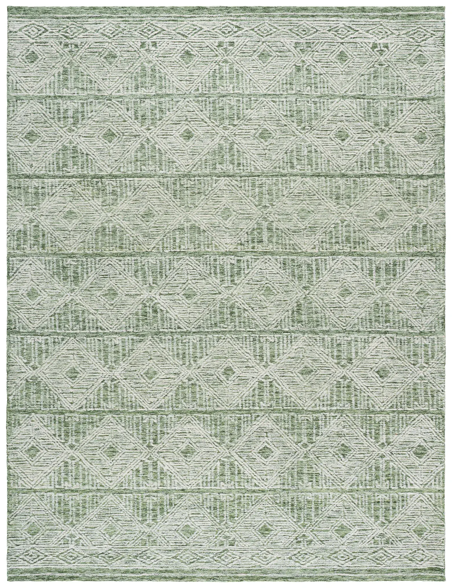 Pine Banded Diamond Hand-Tufted Wool Rug