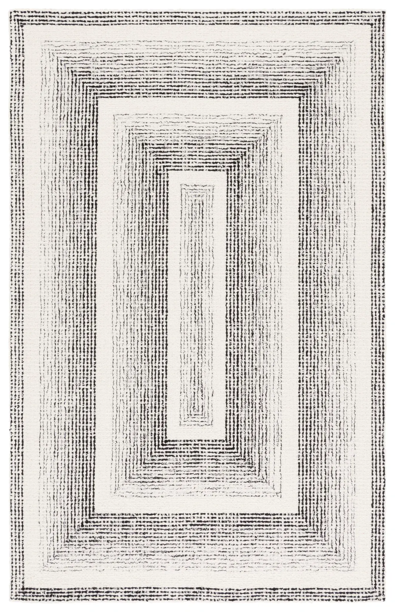 Pine Concentric Frame Hand-Tufted Wool Rug