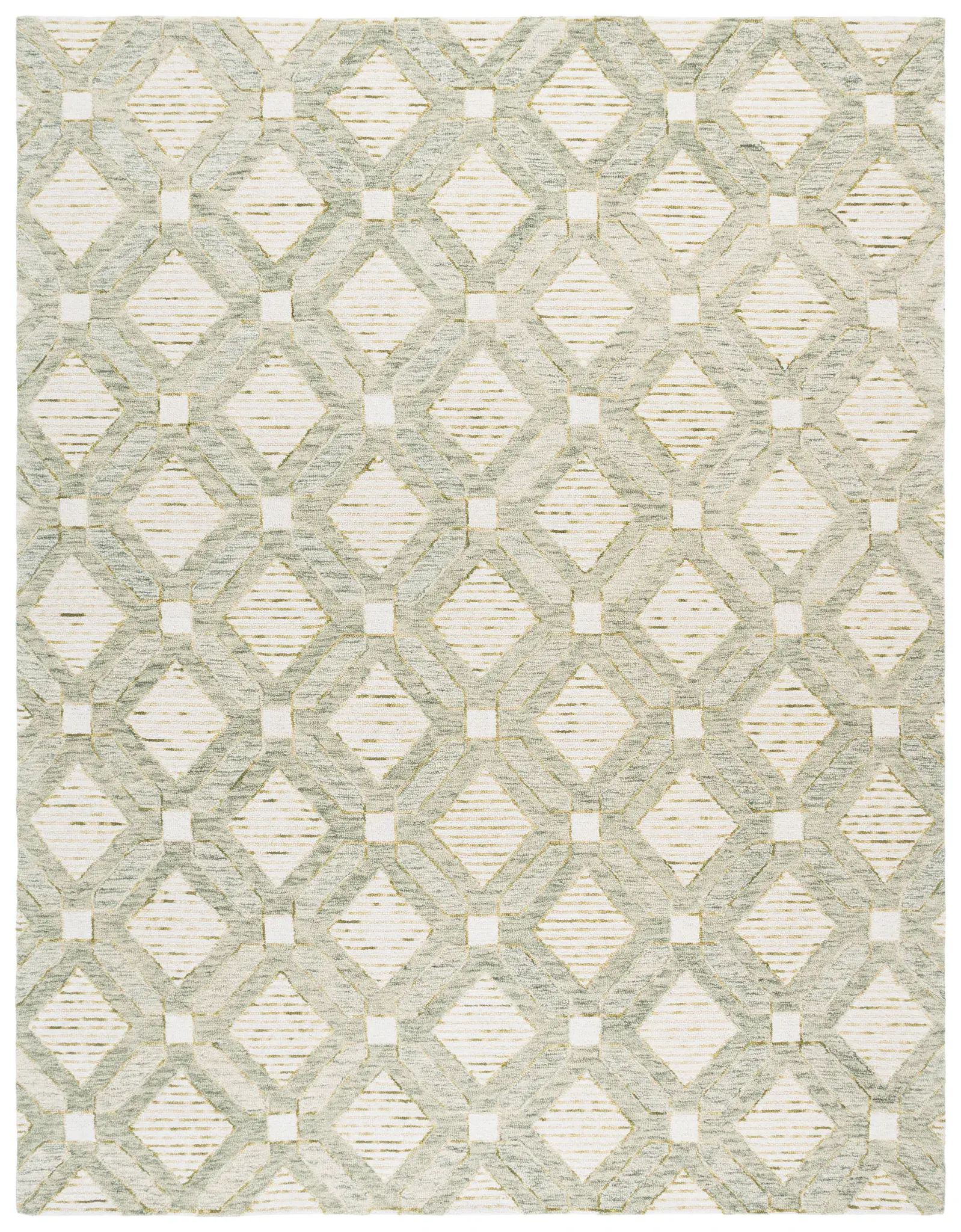 Pine Diamond Trellis Hand-Tufted Wool Rug