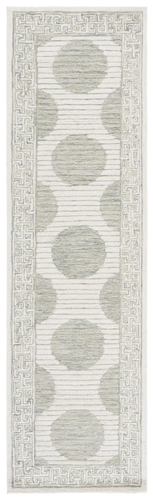 Pine Polka Dot Border Hand-Tufted Wool Rug