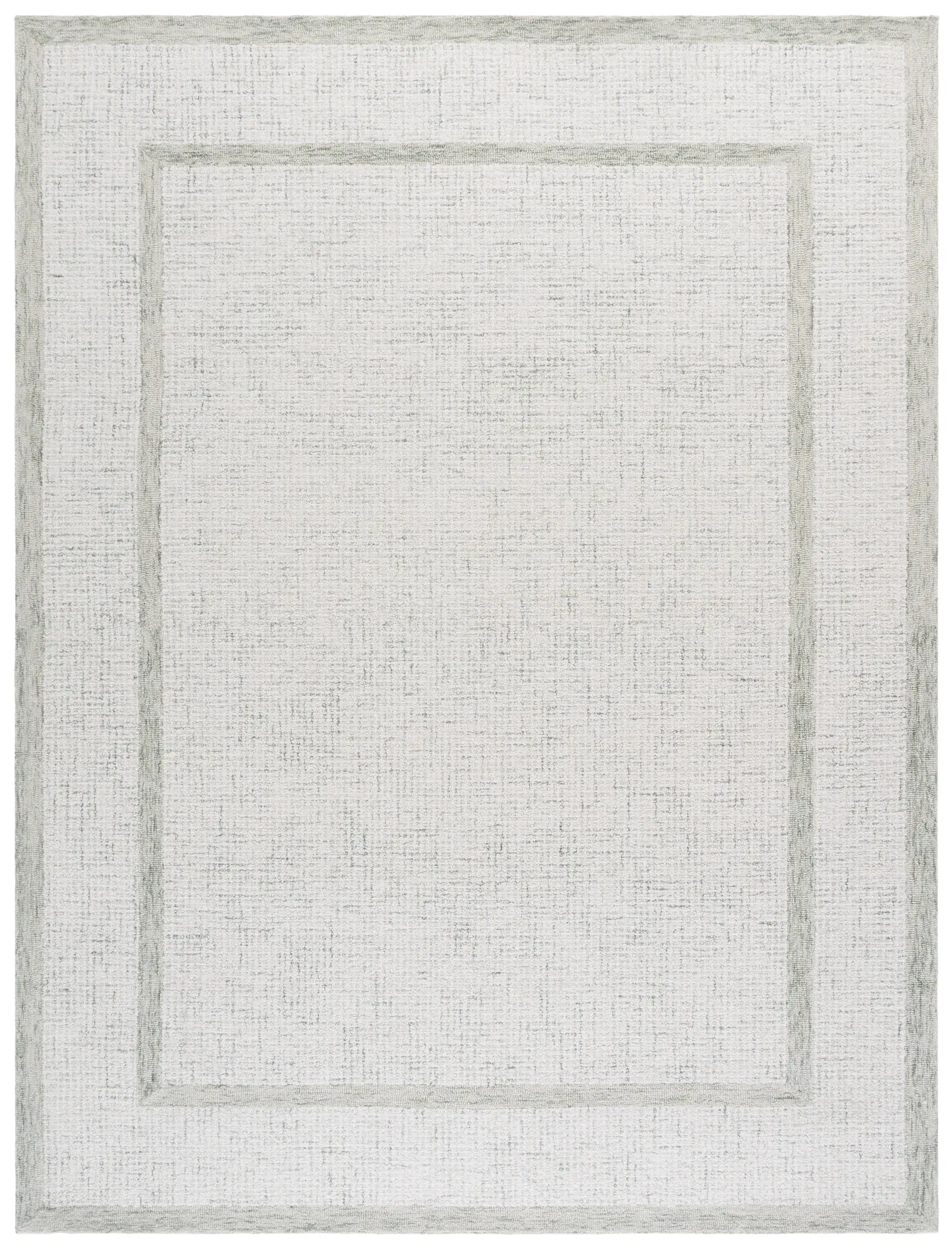 Pine Double Border Hand-Tufted Wool Rug