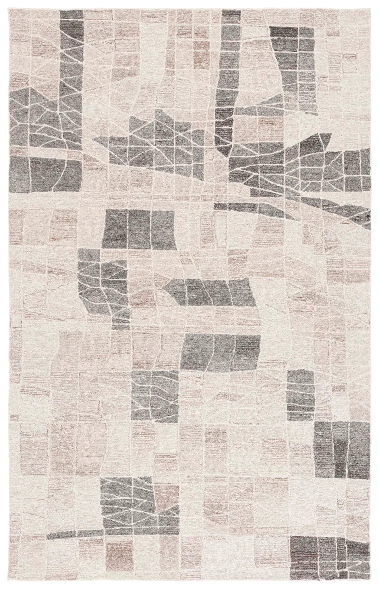 Pine Abstract Grid Hand-Tufted Wool Rug