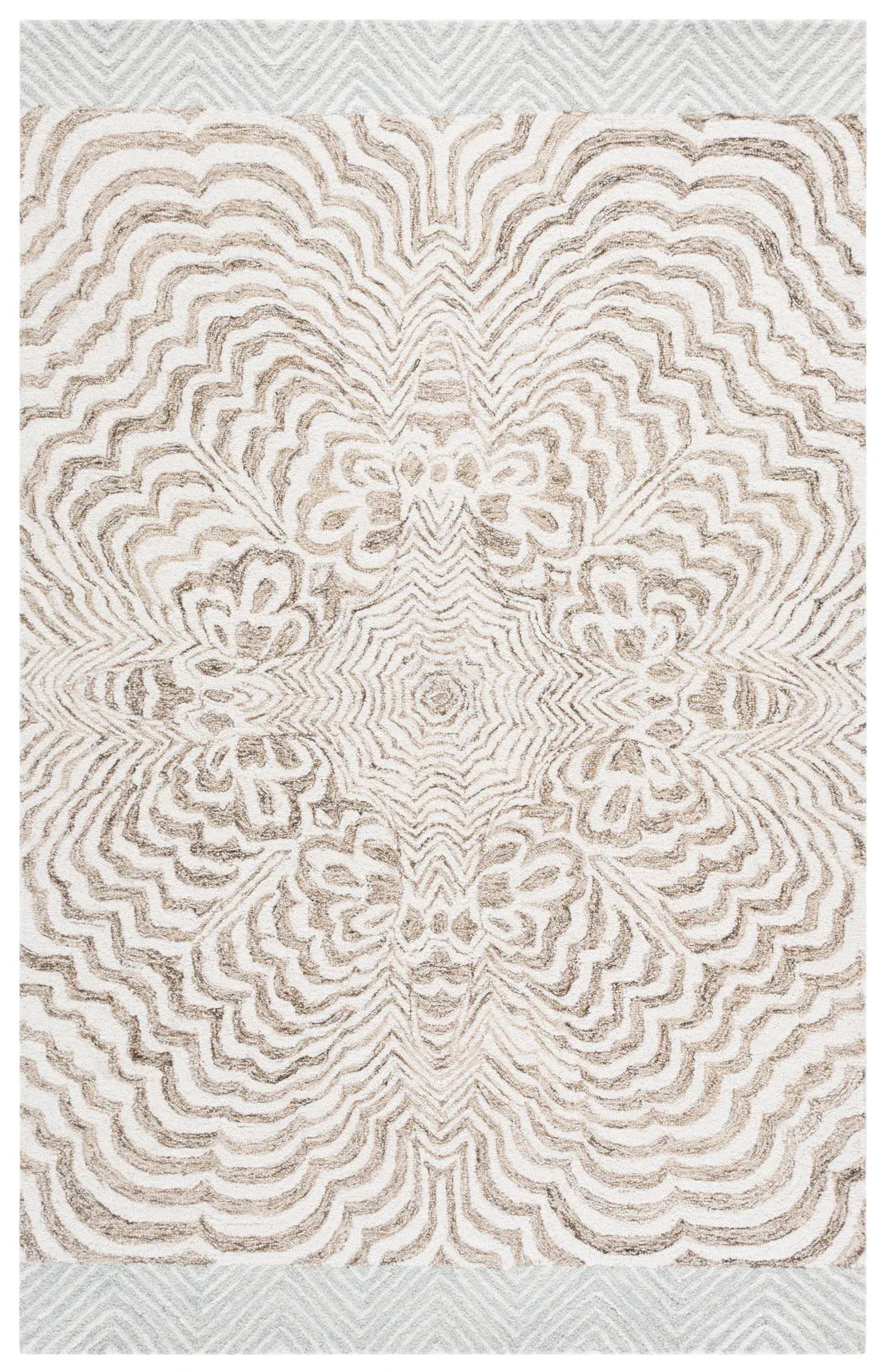 Pine Modern Mandala Hand-Tufted Wool Rug