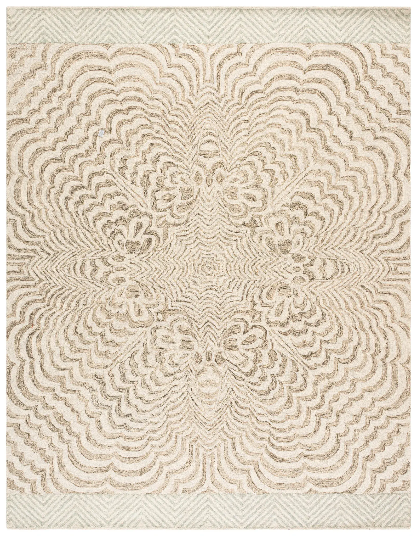 Pine Modern Mandala Hand-Tufted Wool Rug