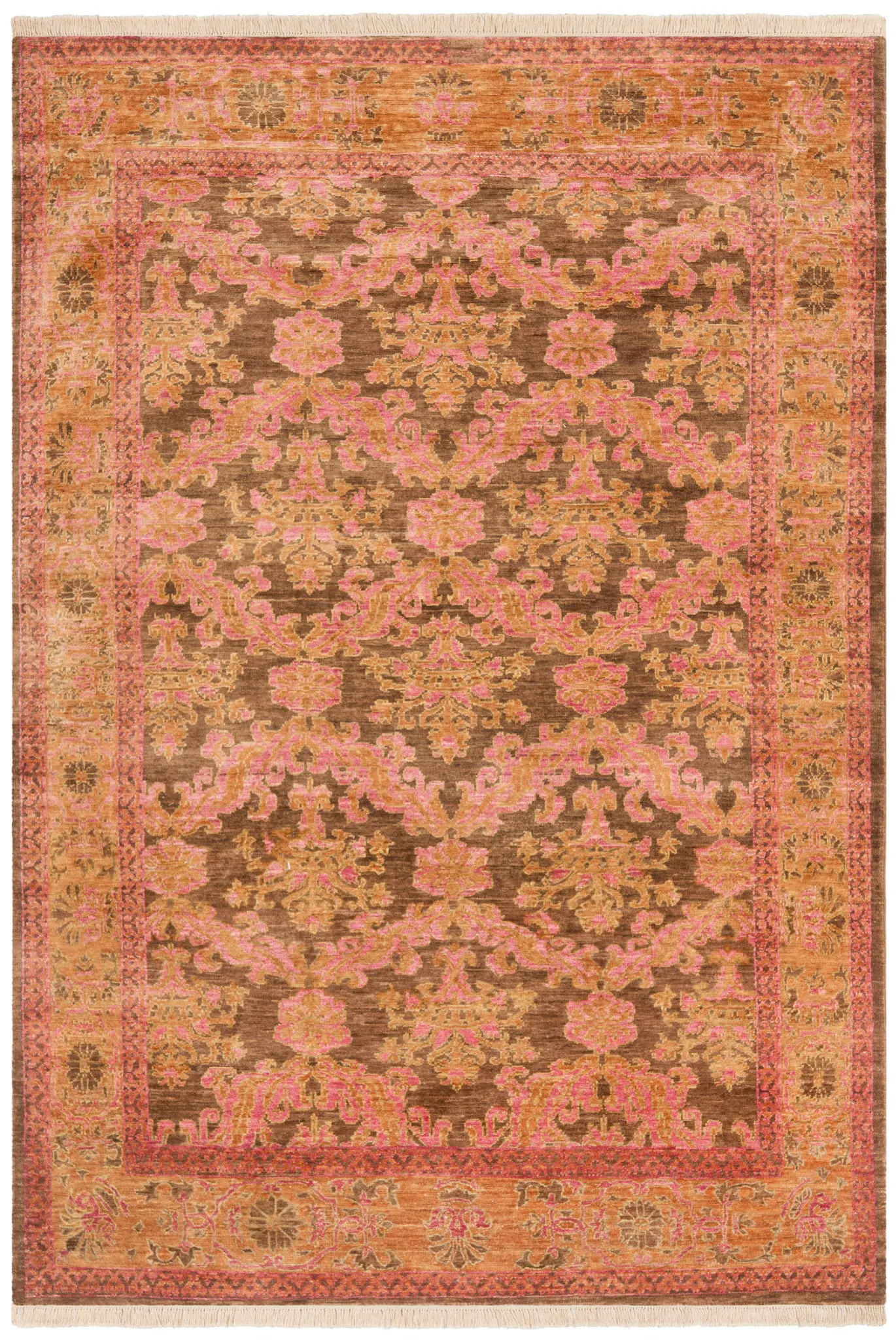 Polonaise Traditional Persian Allover Hand-Knotted Rug