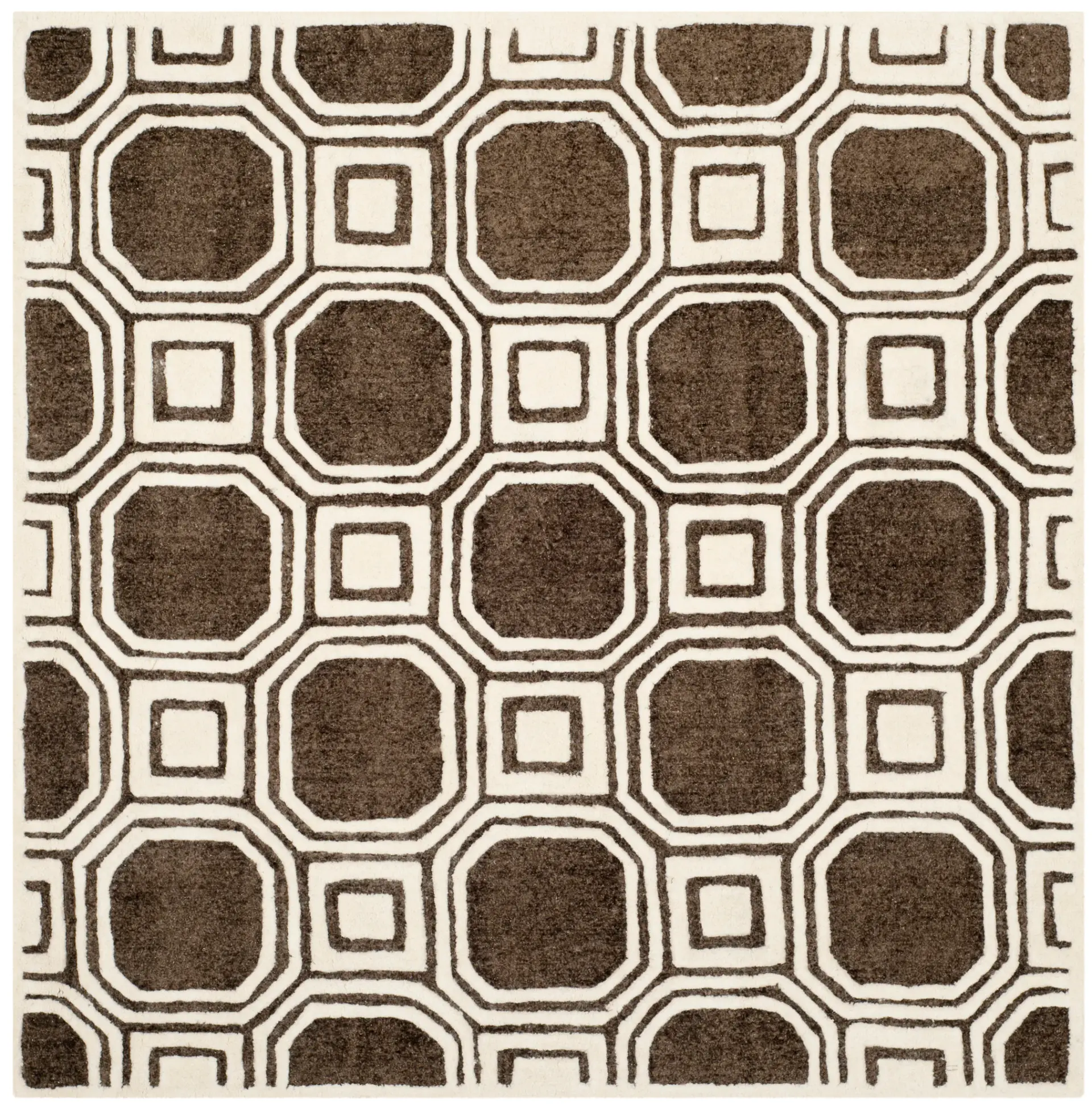 Precious Octagon Grid Hand-Tufted Rug