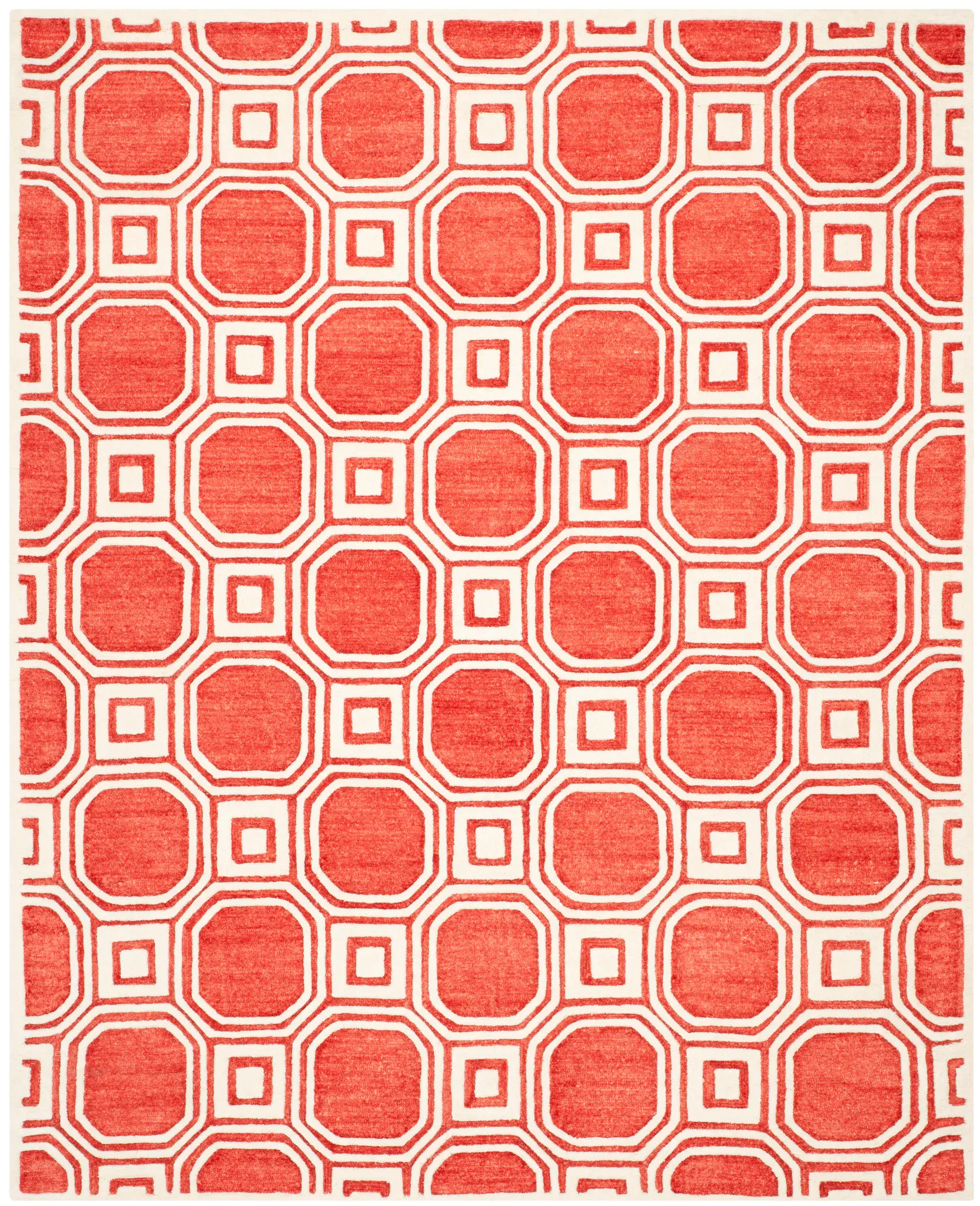 Precious Octagon Grid Hand-Tufted Rug