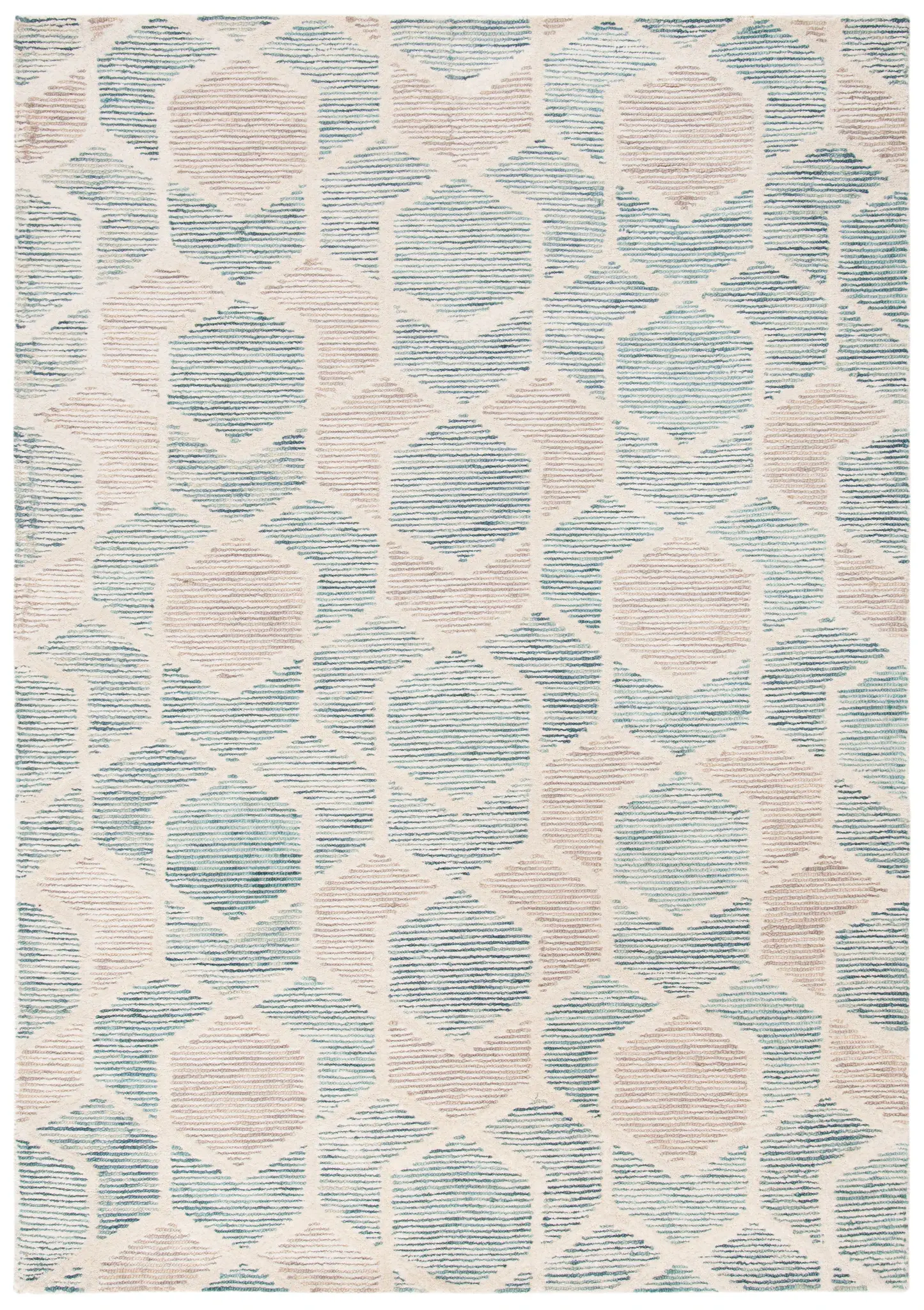 Precious Rounded Geometric Hand-Tufted Wool Rug