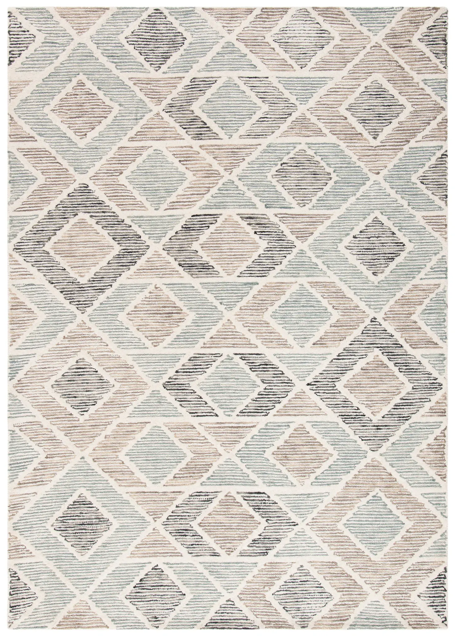 Precious Nested Diamond Trellis Hand-Tufted Wool Rug