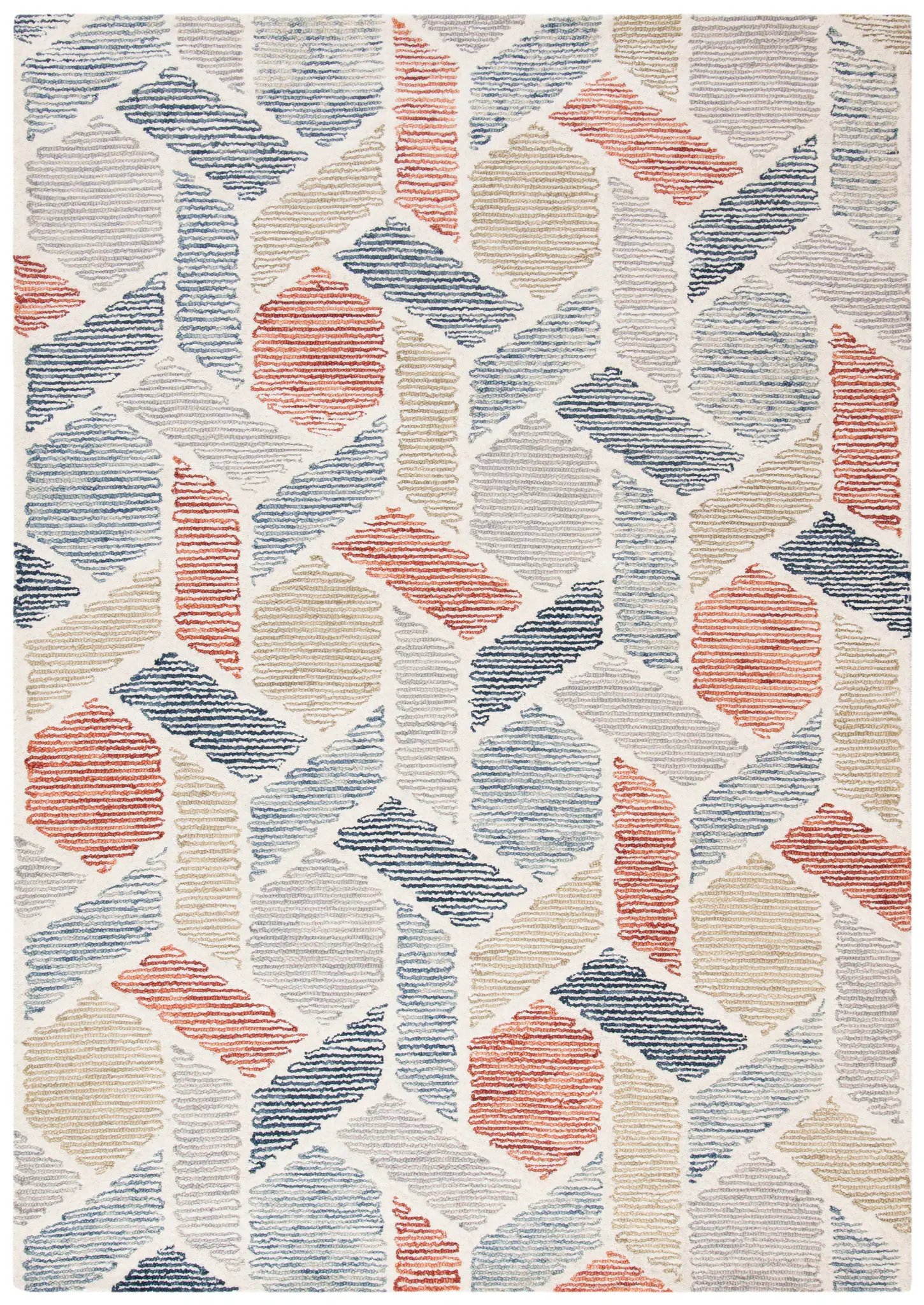 Precious Geometric Shapes Hand-Tufted Wool Rug