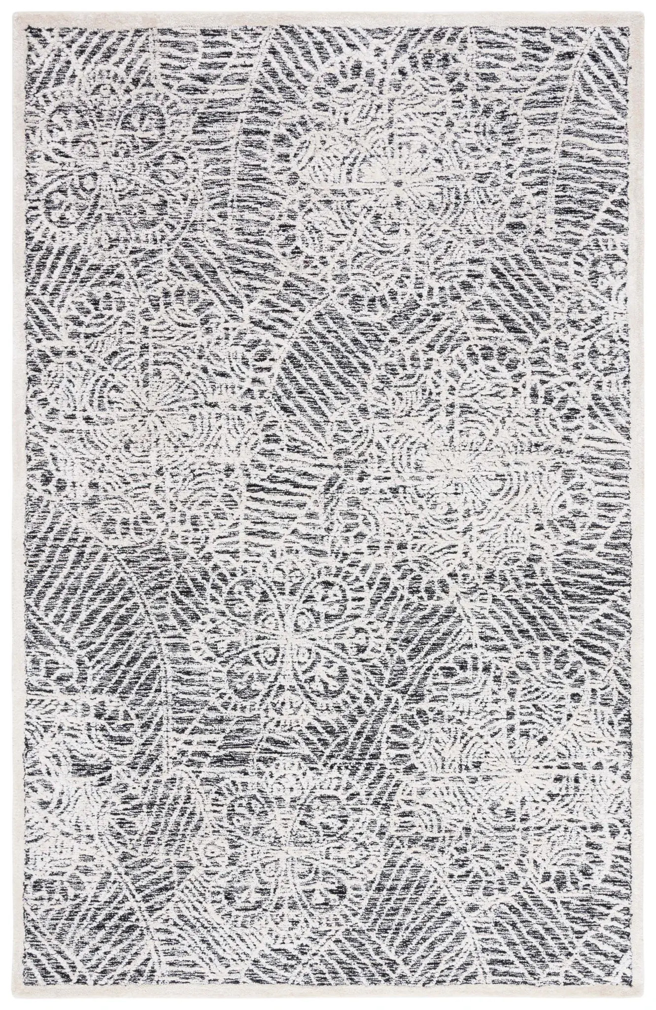 Precious Floral Damask Hand-Tufted Rug