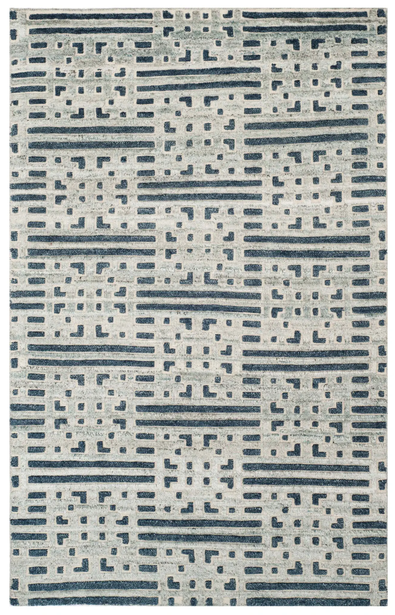 Paseo Block And Stripe Hand-Knotted Wool Rug