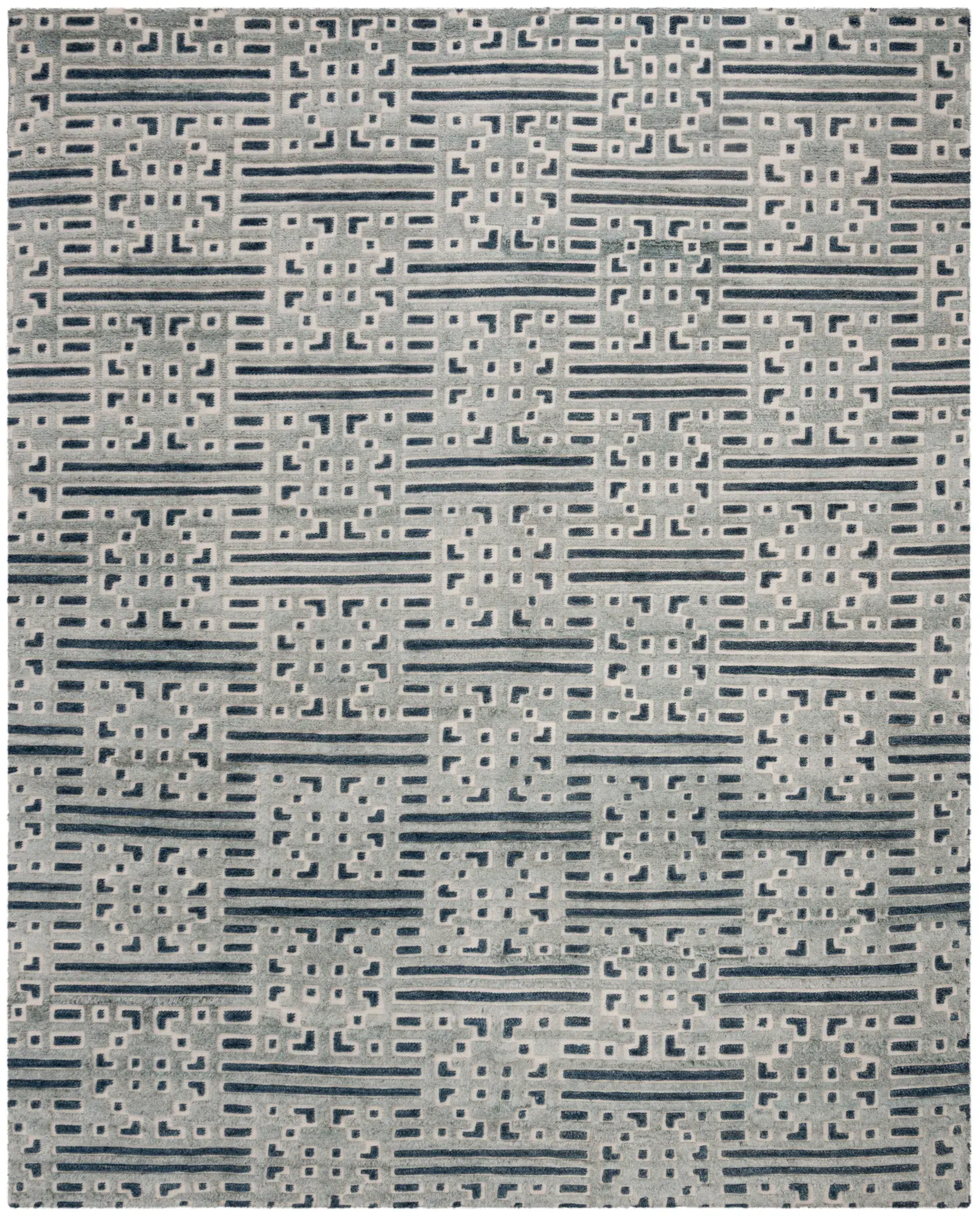 Paseo Block And Stripe Hand-Knotted Wool Rug