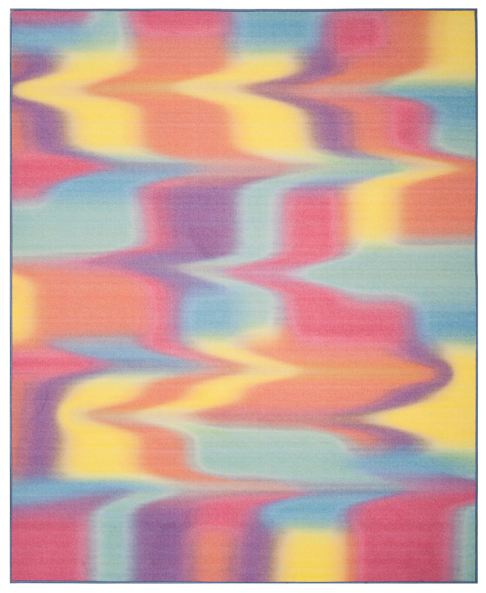 Paint Brush Wavy Stripe Washable Rug