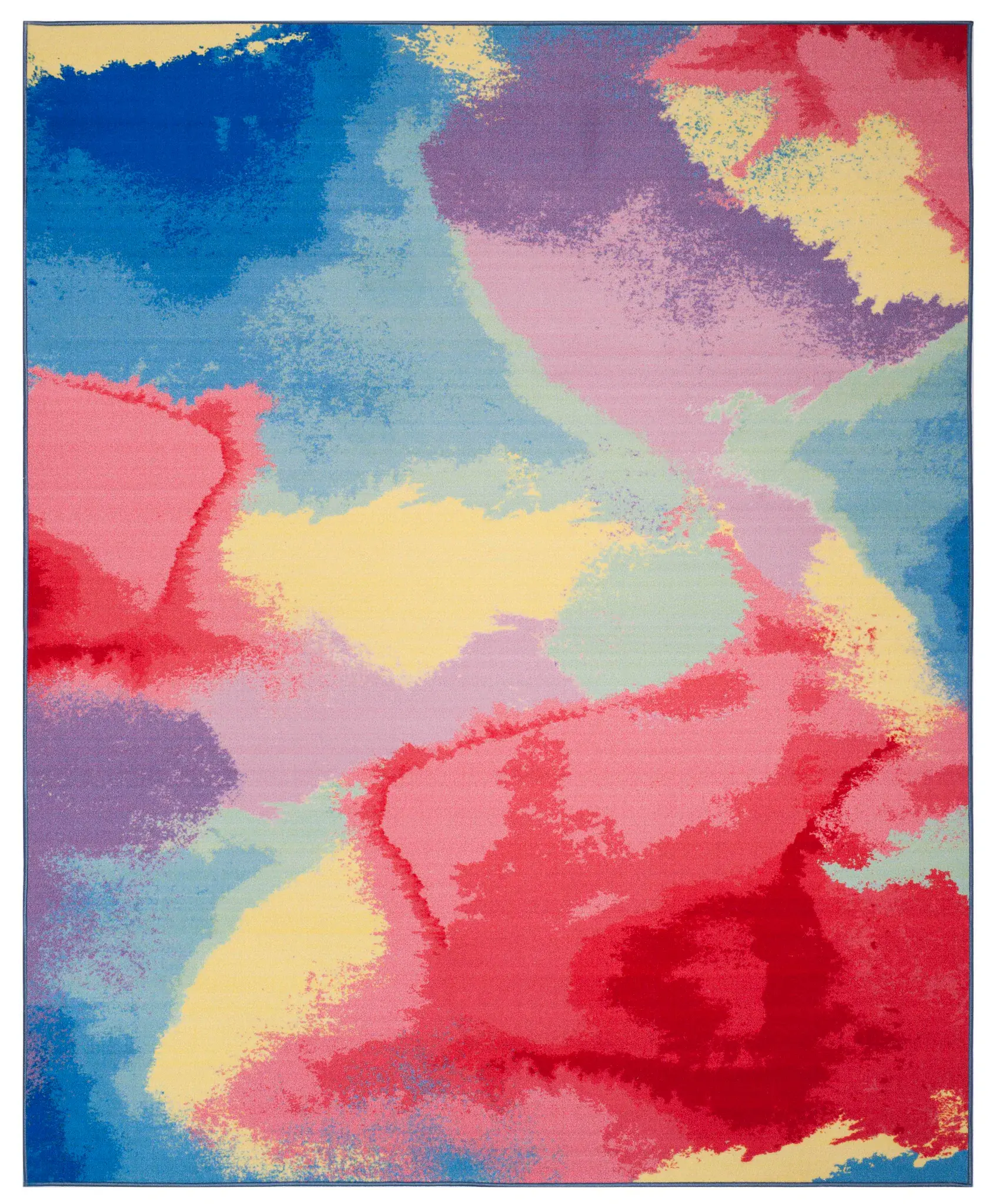 Paint Brush Abstract Landscape Washable Rug