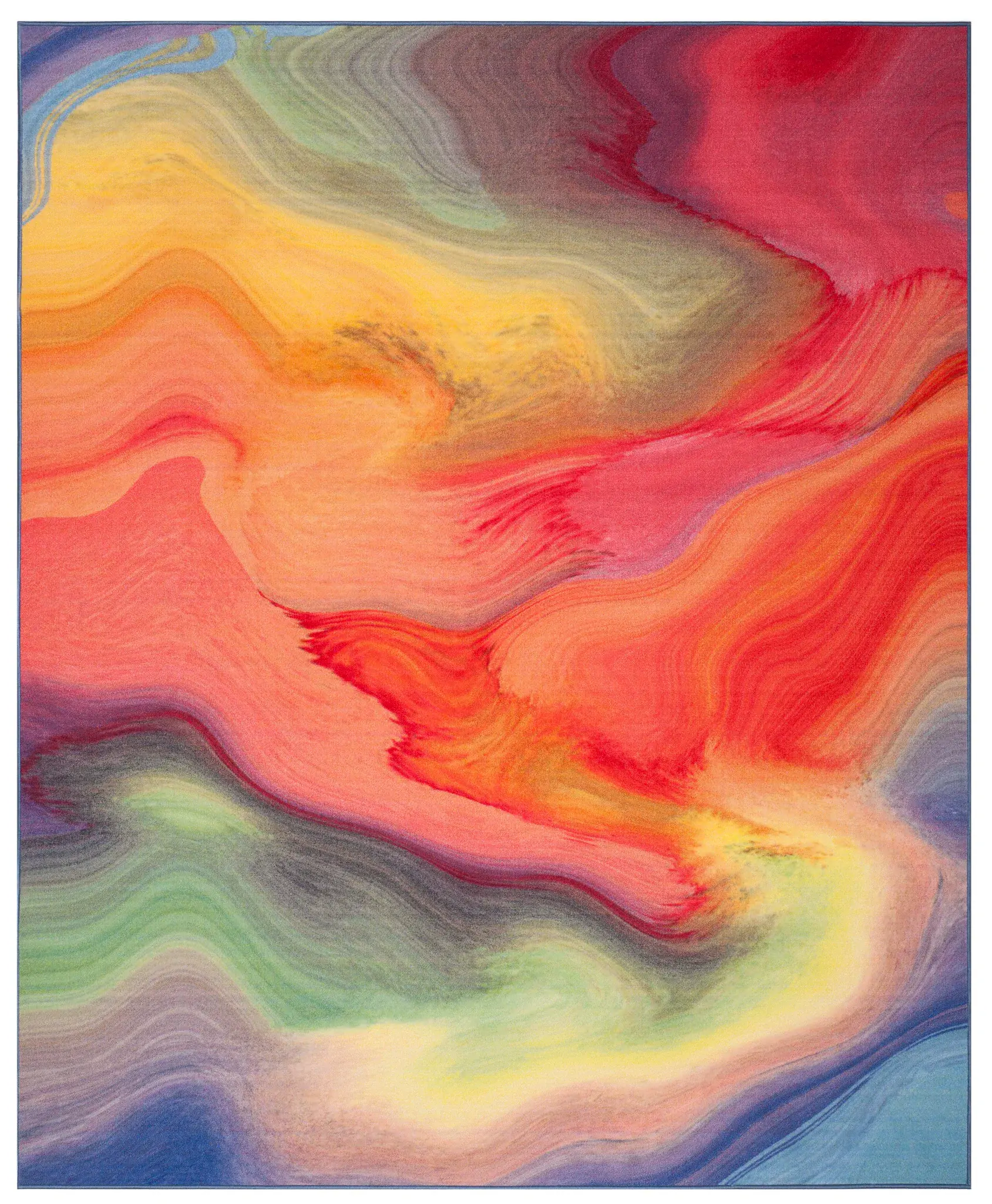Paint Brush Wave Washable Rug