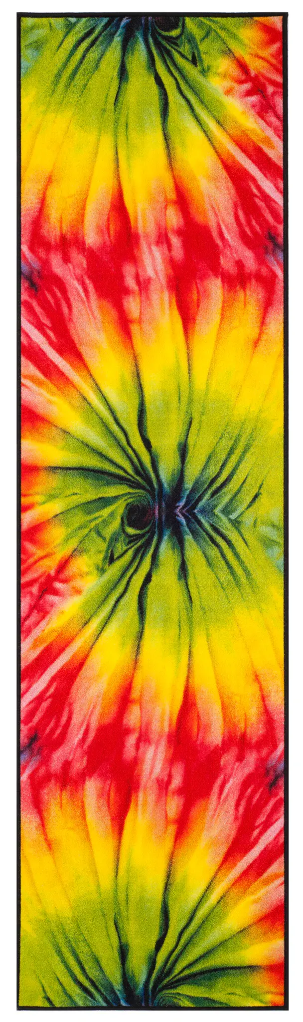 Paint Brush Tie Dye Spiral Washable Rug