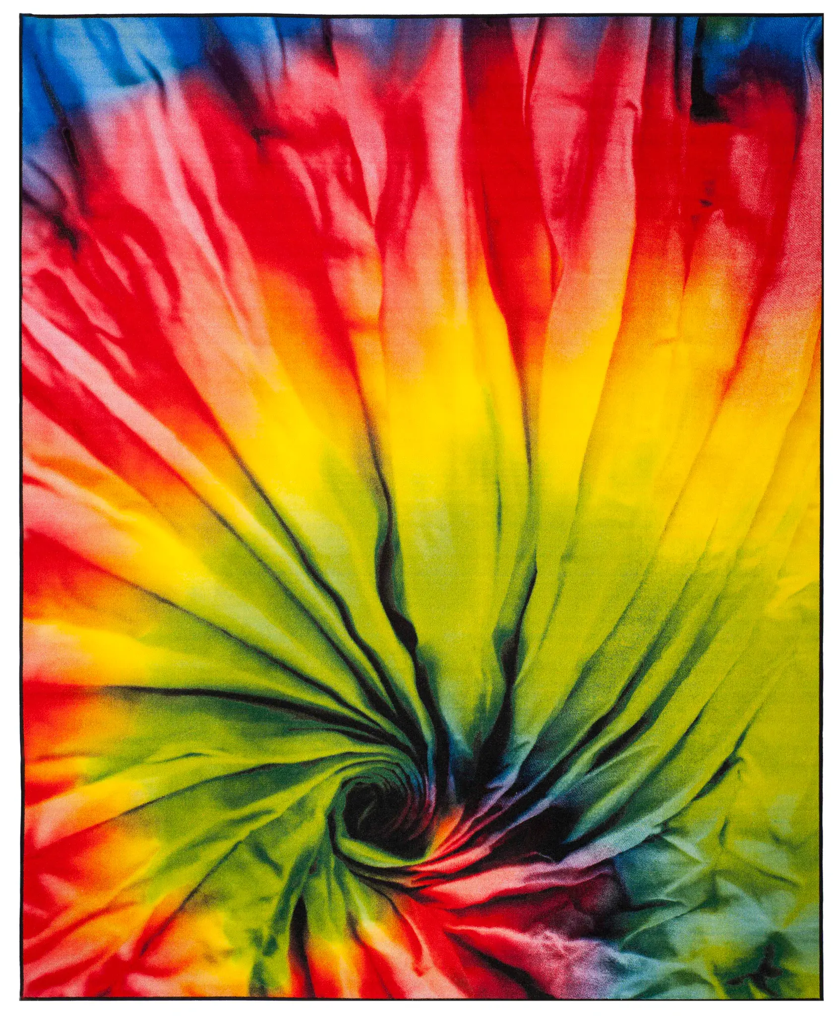 Paint Brush Tie Dye Spiral Washable Rug