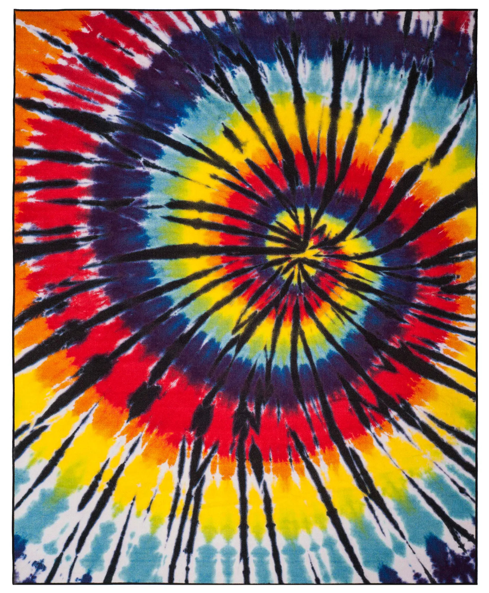 Paint Brush Tie-Dye Washable Rug