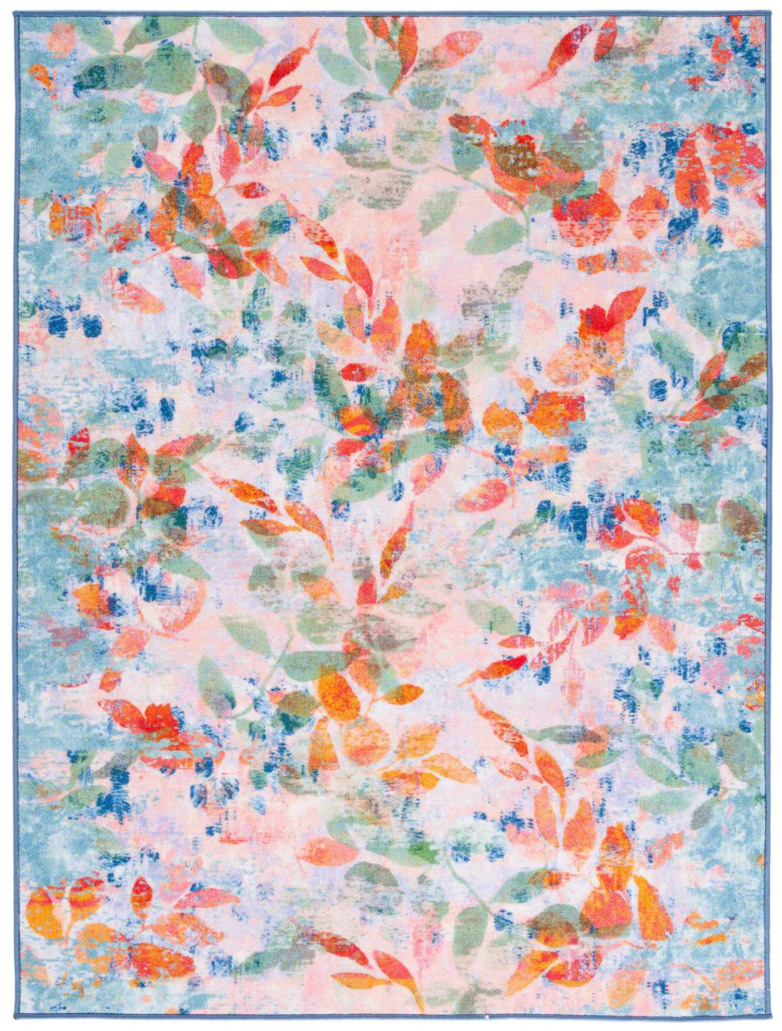 Paint Brush Botanical Washable Rug