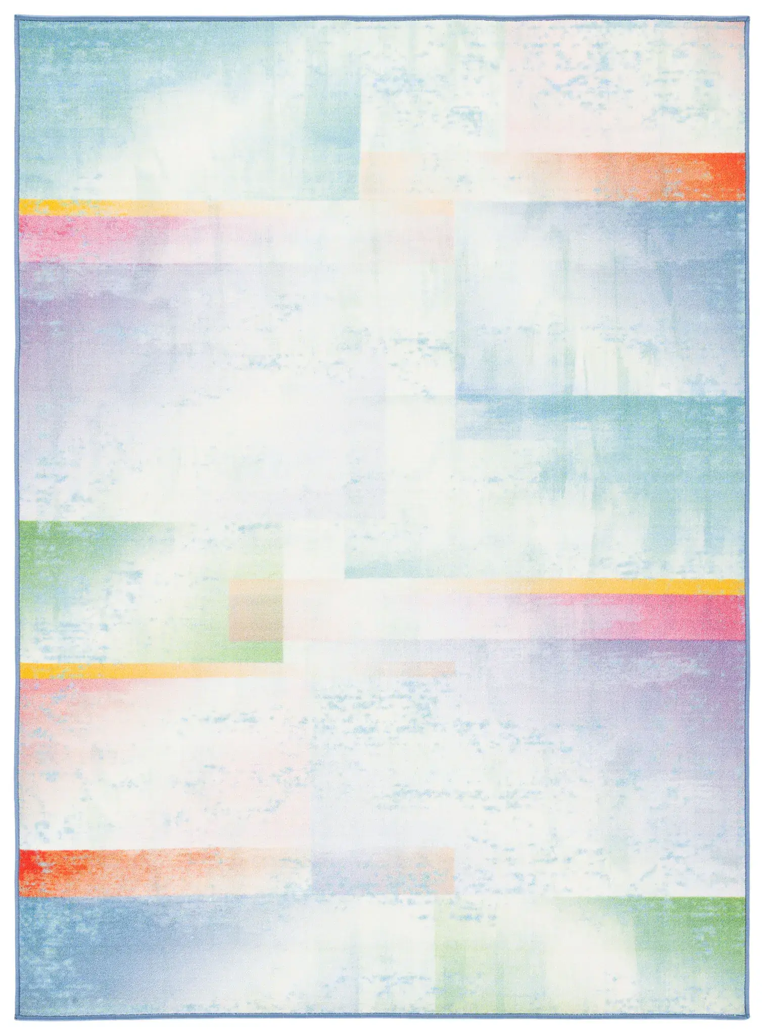 Paint Brush Abstract Linear Washable Rug