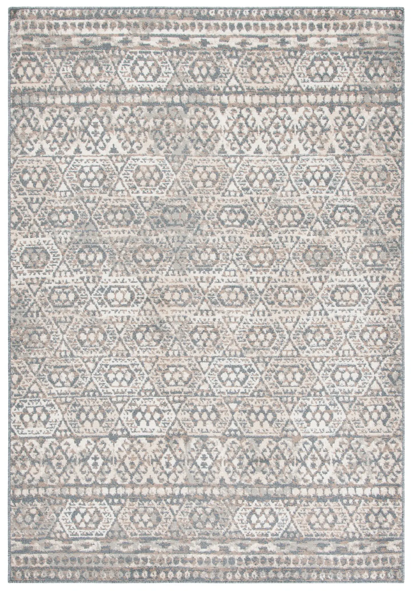 Pyramid Tribal Hexagon Rug