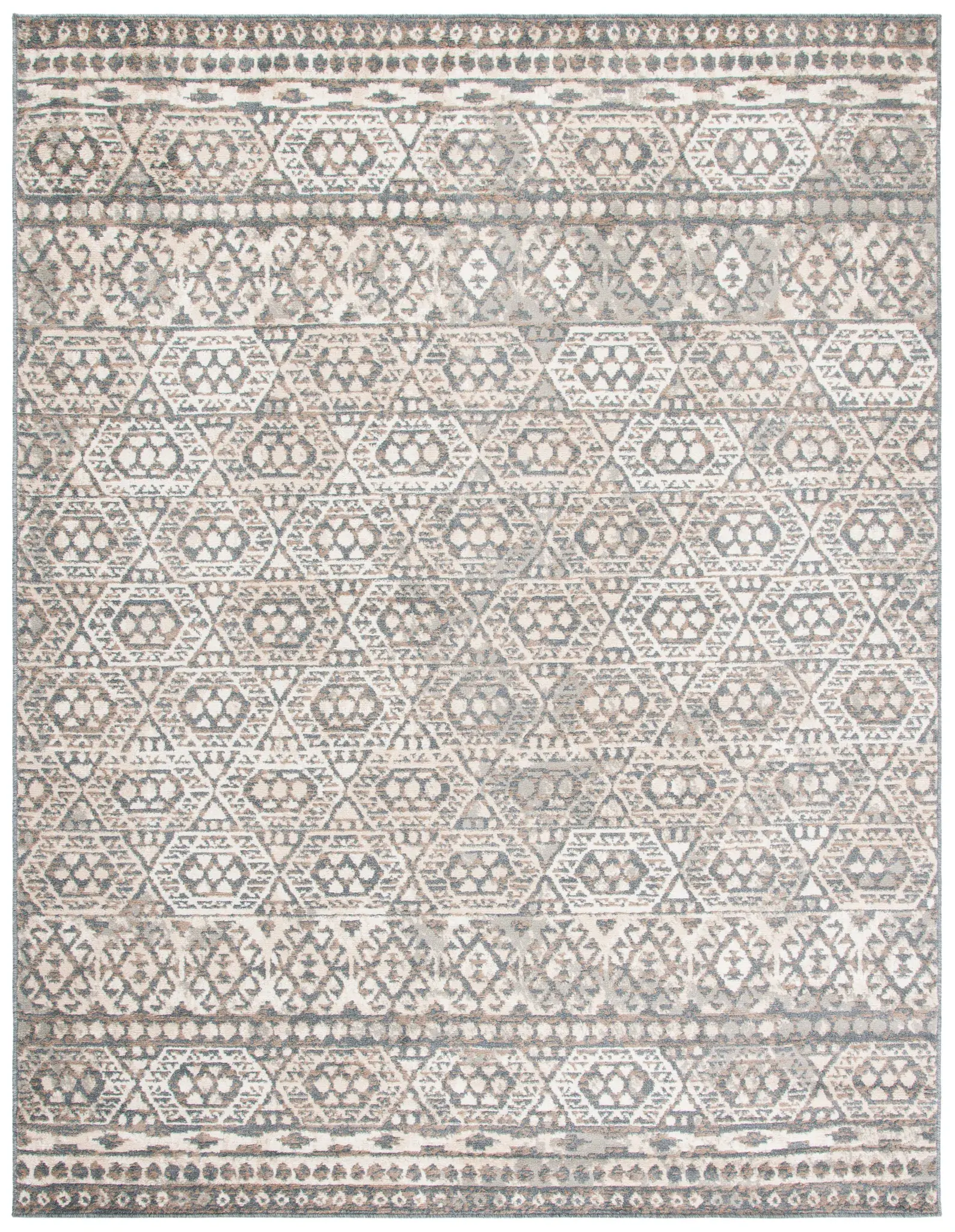 Pyramid Tribal Hexagon Rug