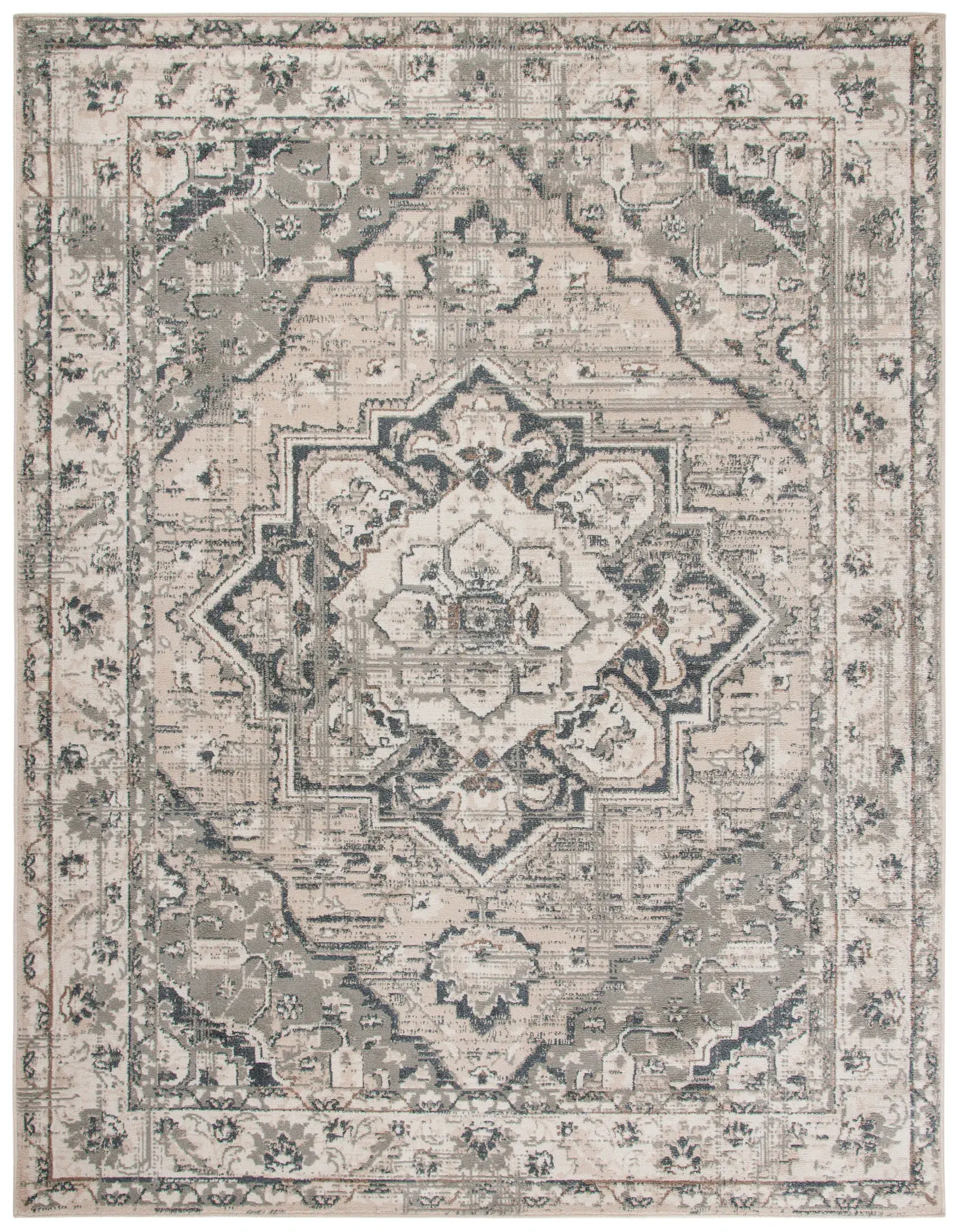 Pyramid Distressed Medallion Rug