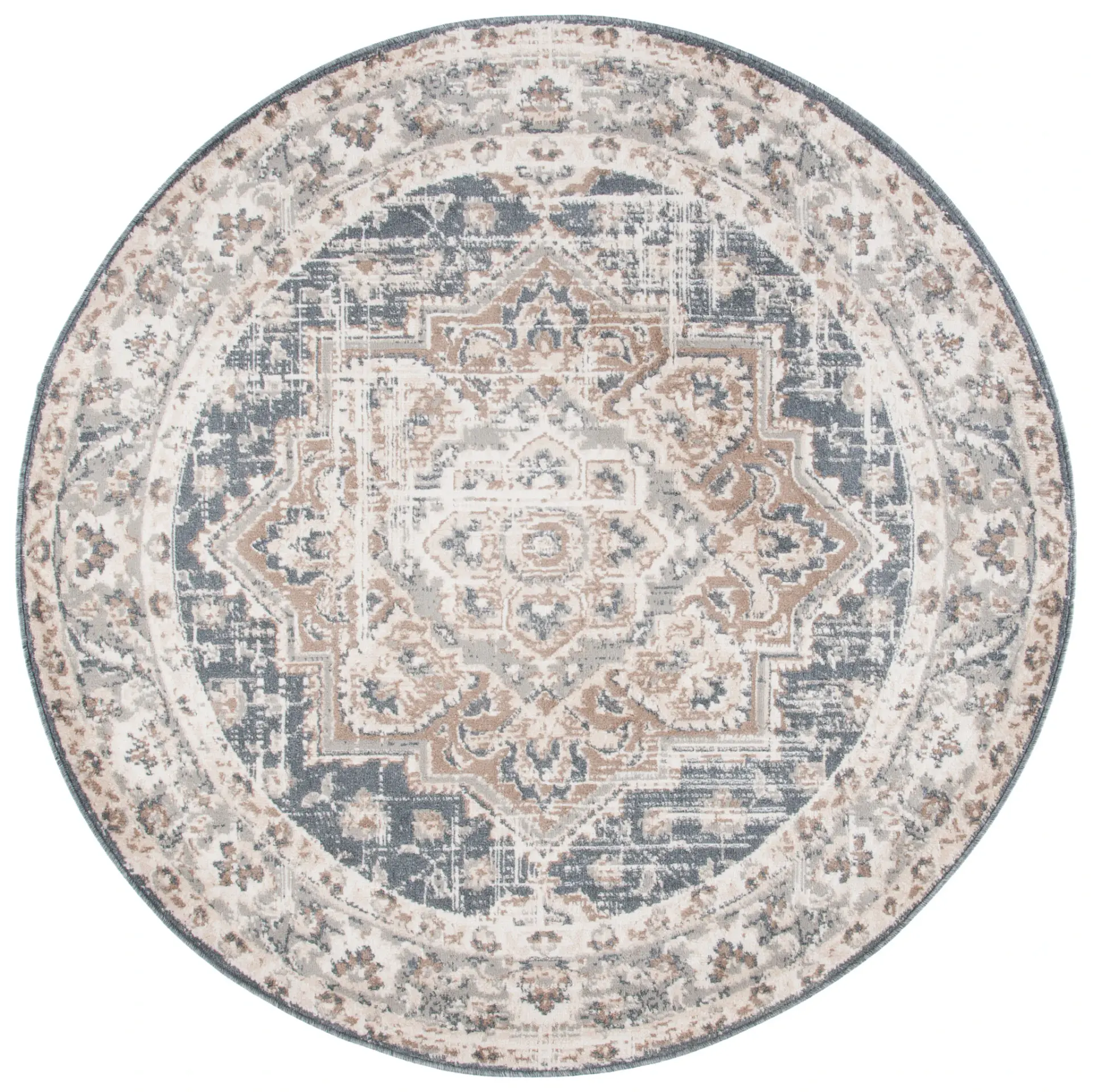 Pyramid Distressed Medallion Rug