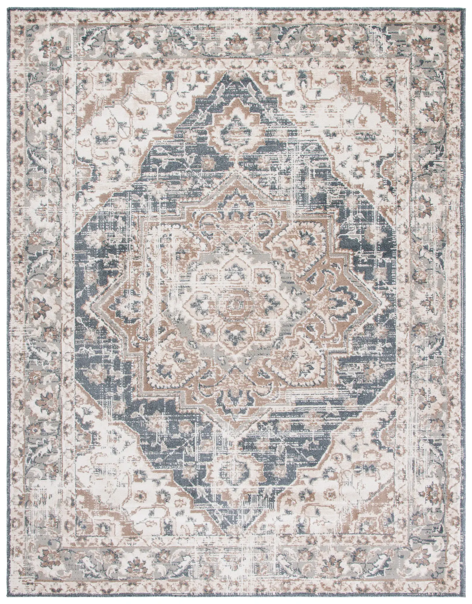 Pyramid Distressed Medallion Rug