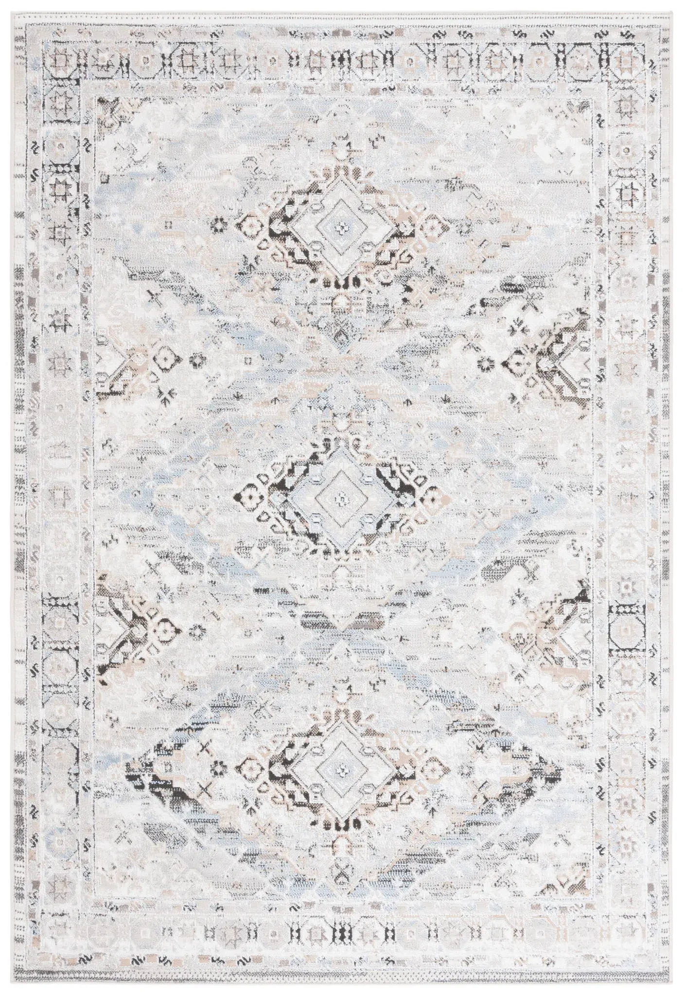 Quincy Distressed Diamond Rug