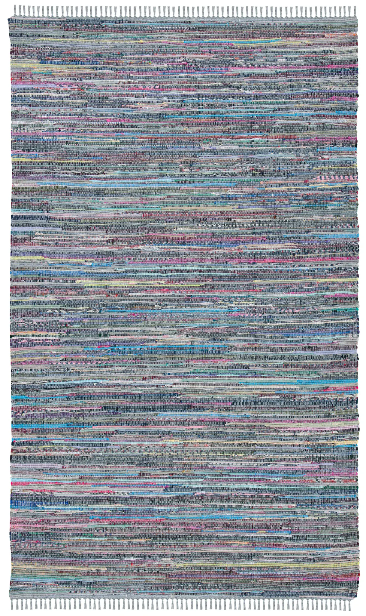 Rag Rug Striped Hand-Woven Cotton Rug