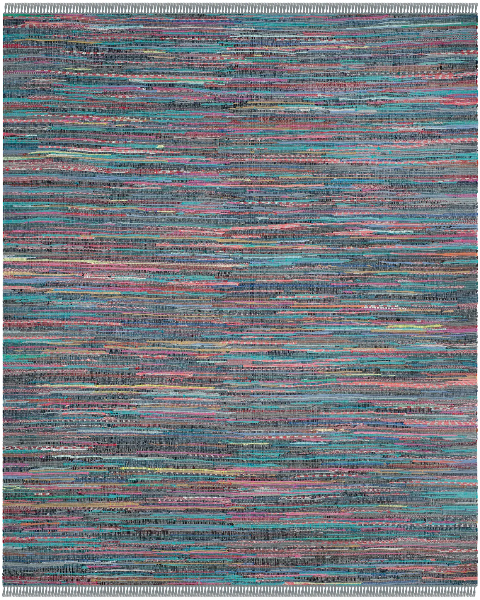 Rag Rug Striped Hand-Woven Cotton Rug