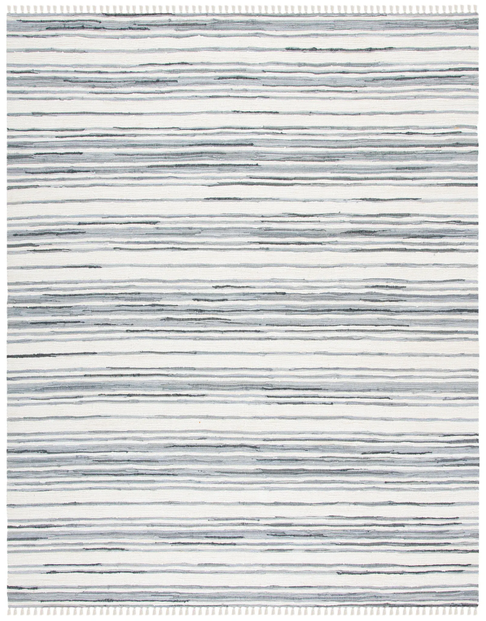 Rag Rug Multi-Stripe Hand-Woven Cotton Rug