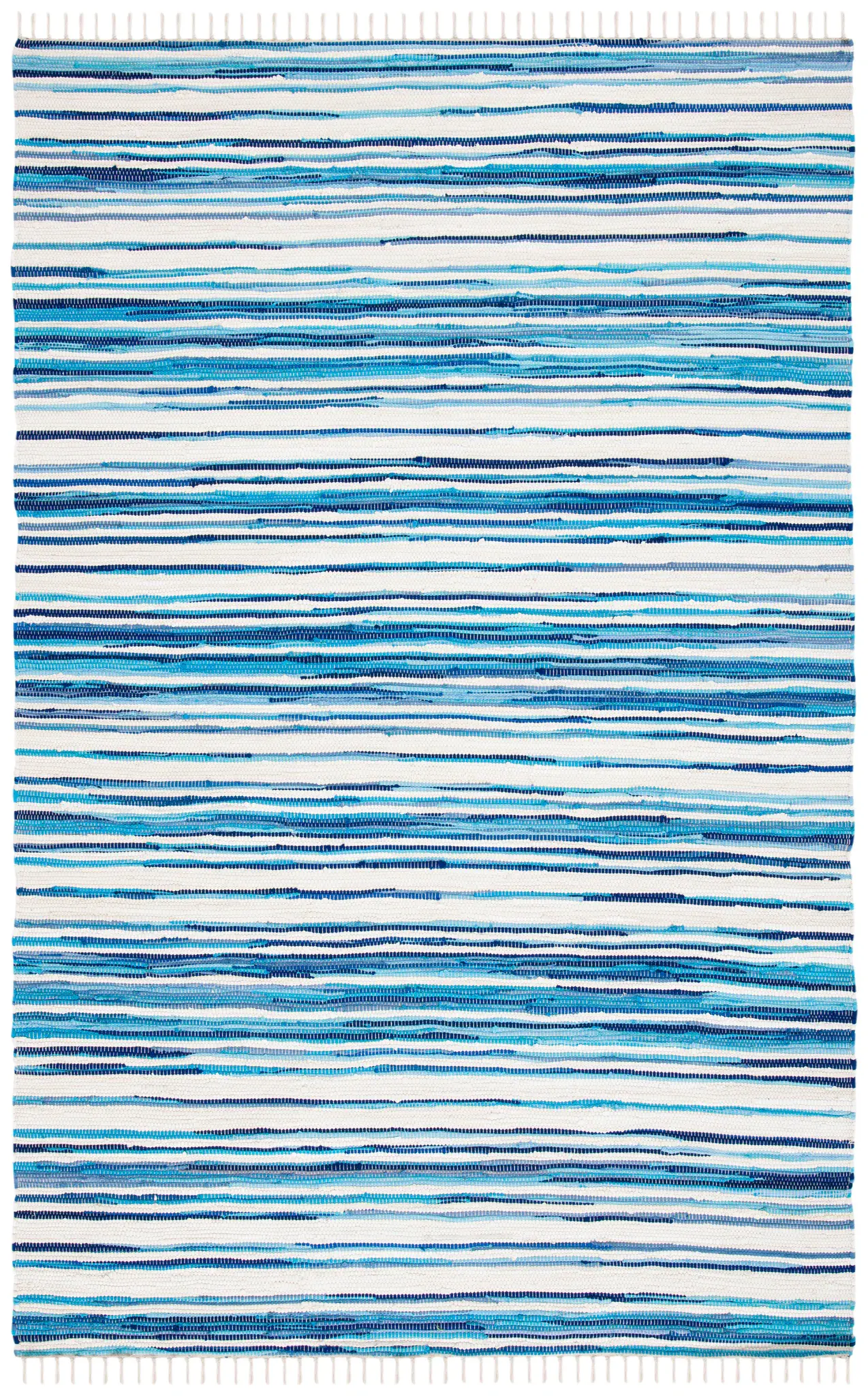 Rag Rug Multi-Stripe Hand-Woven Cotton Rug
