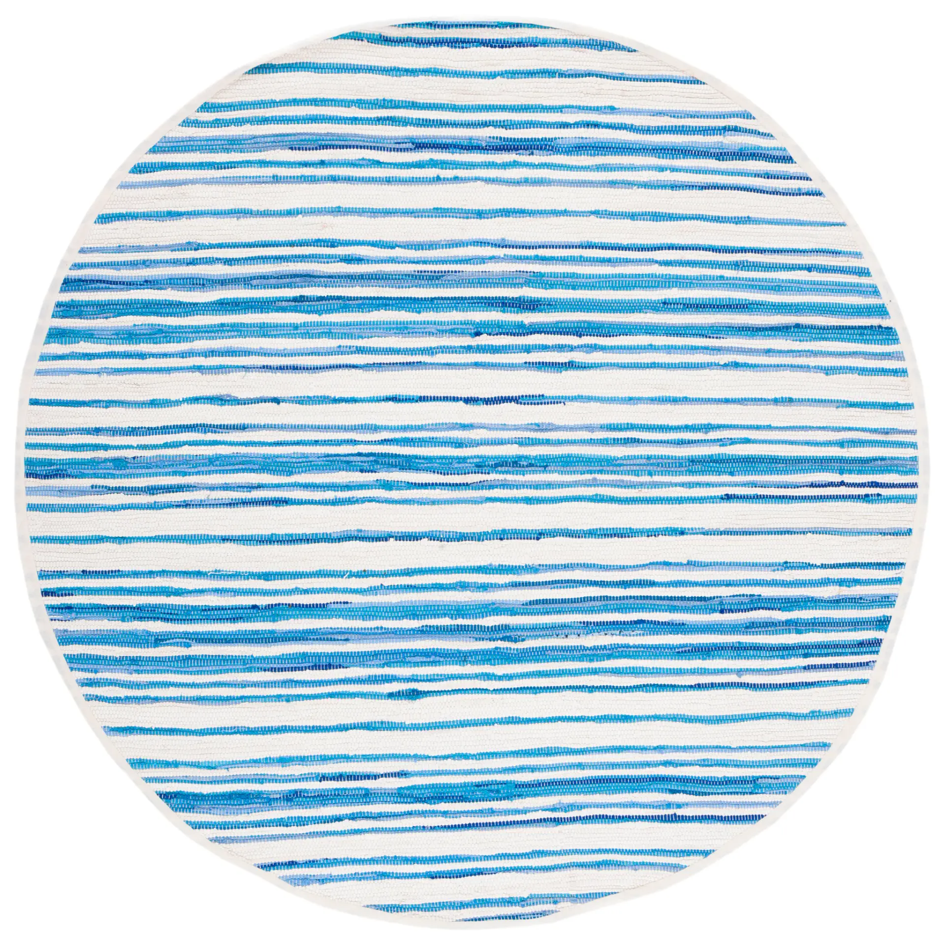 Rag Rug Multi-Stripe Hand-Woven Cotton Rug