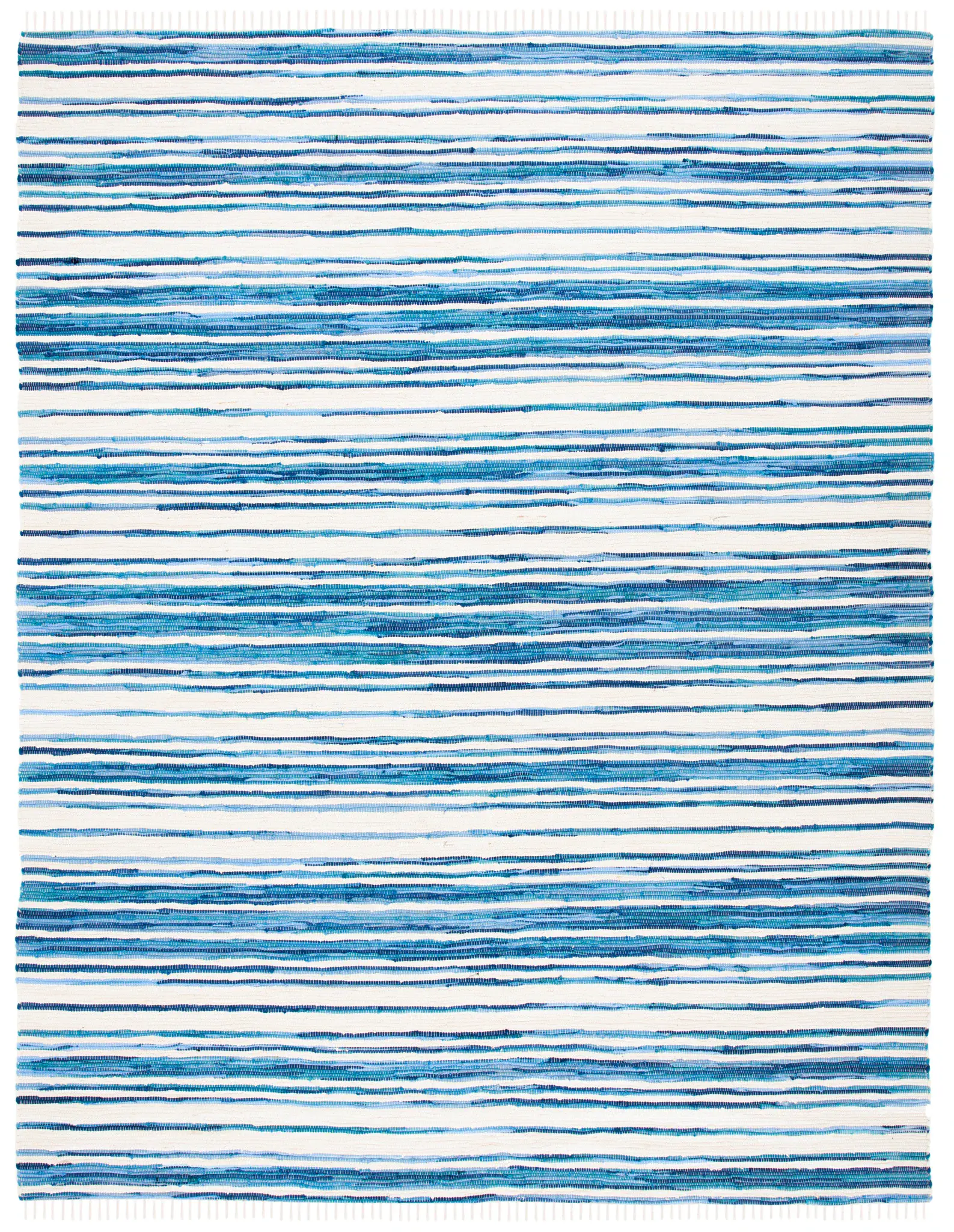 Rag Rug Multi-Stripe Hand-Woven Cotton Rug