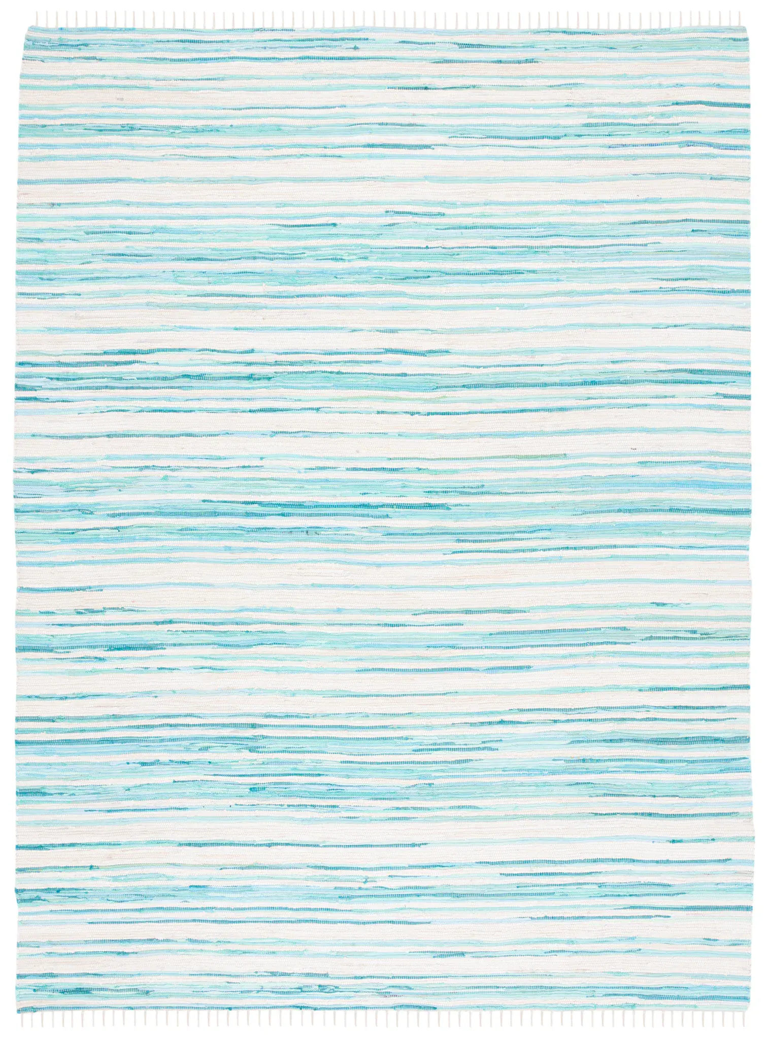 Rag Rug Multi-Stripe Hand-Woven Cotton Rug