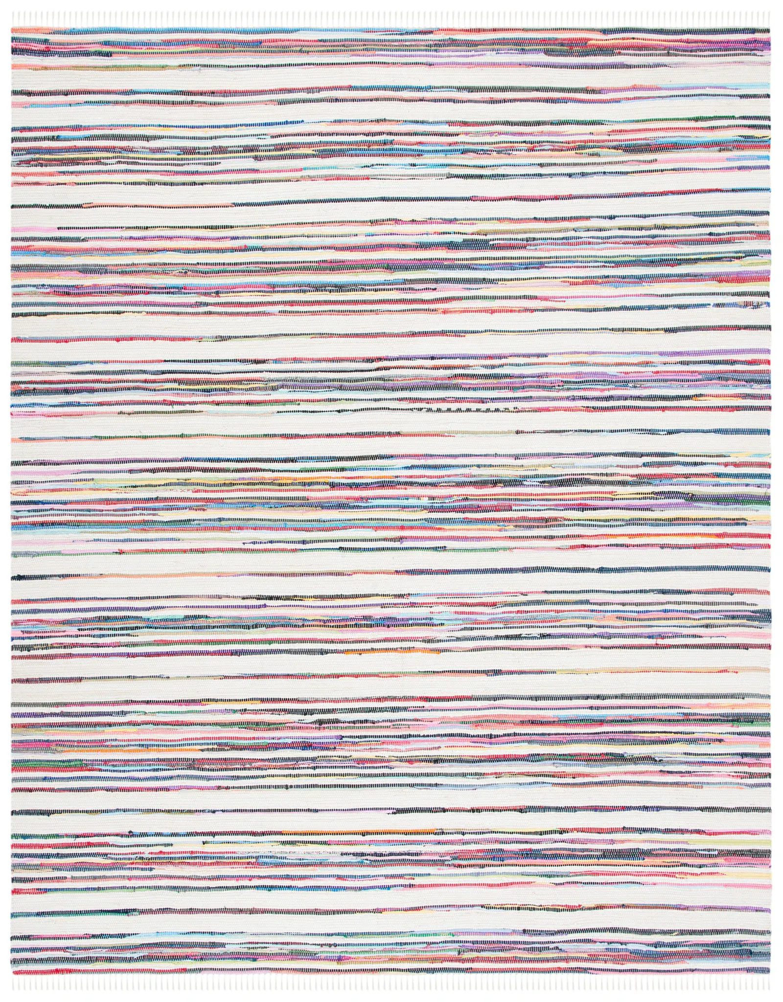 Rag Rug Multi-Stripe Hand-Woven Cotton Rug