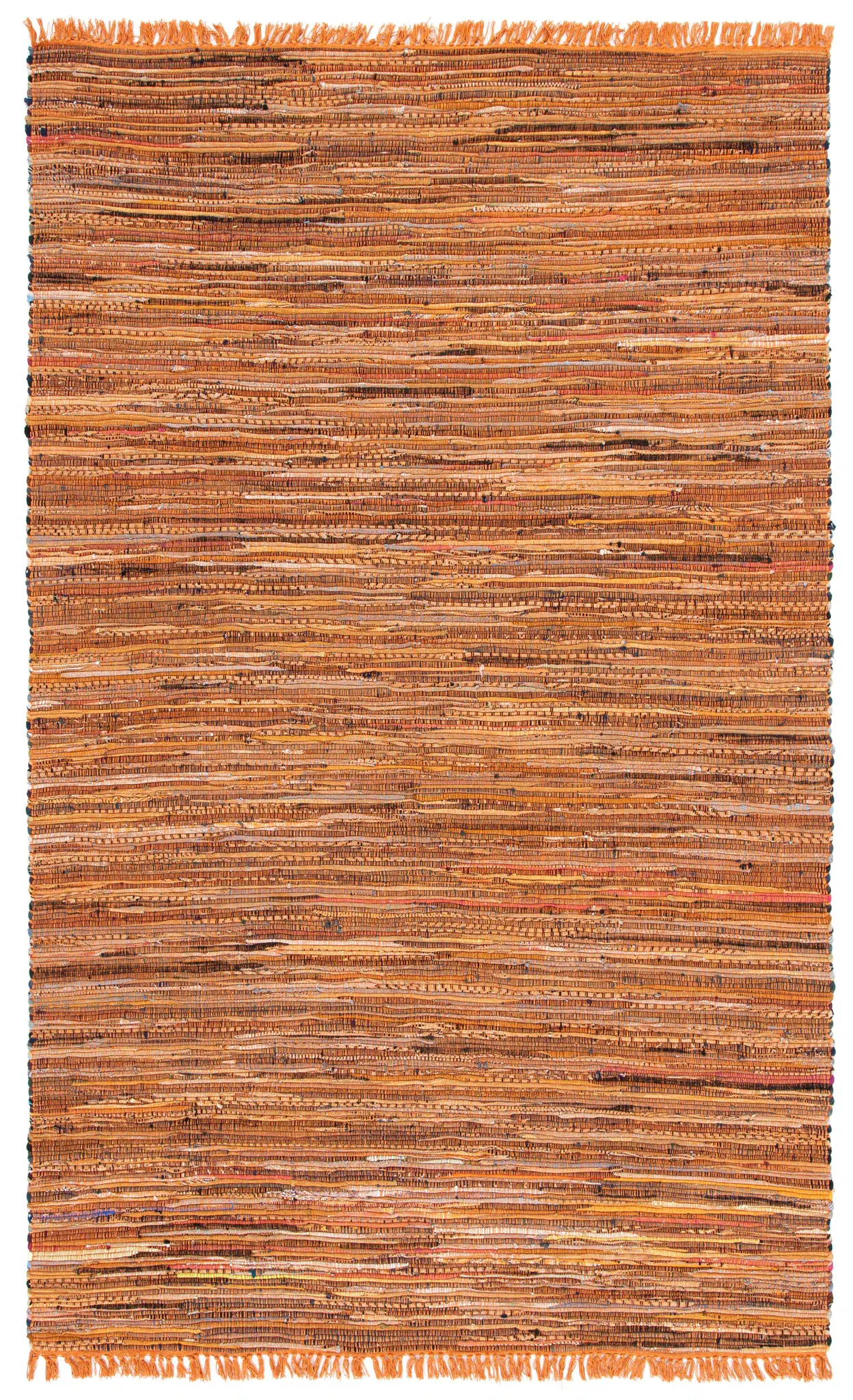 Rag Rug Striped Hand-Woven Cotton Rug