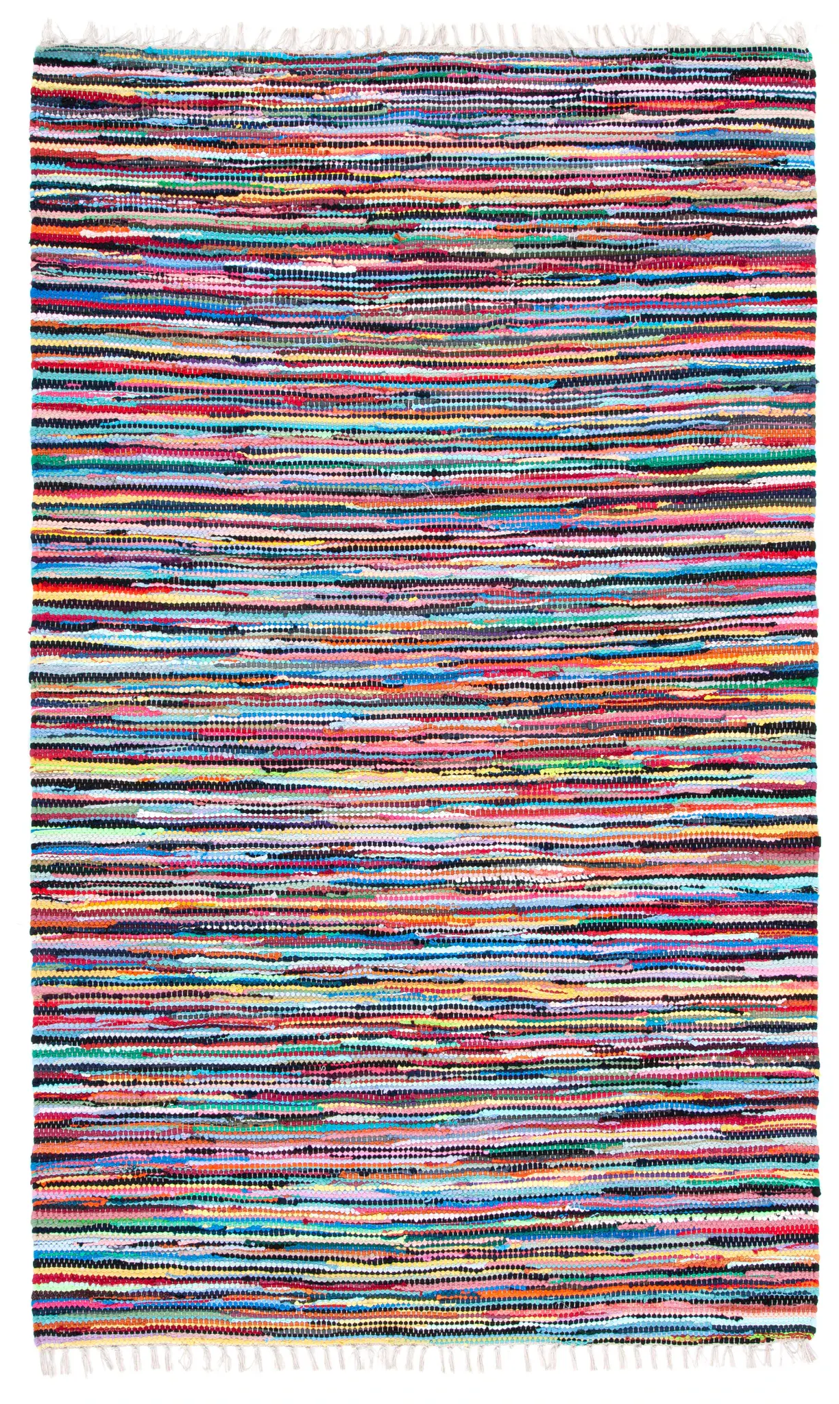 Rag Rug Striped Hand-Woven Cotton Rug