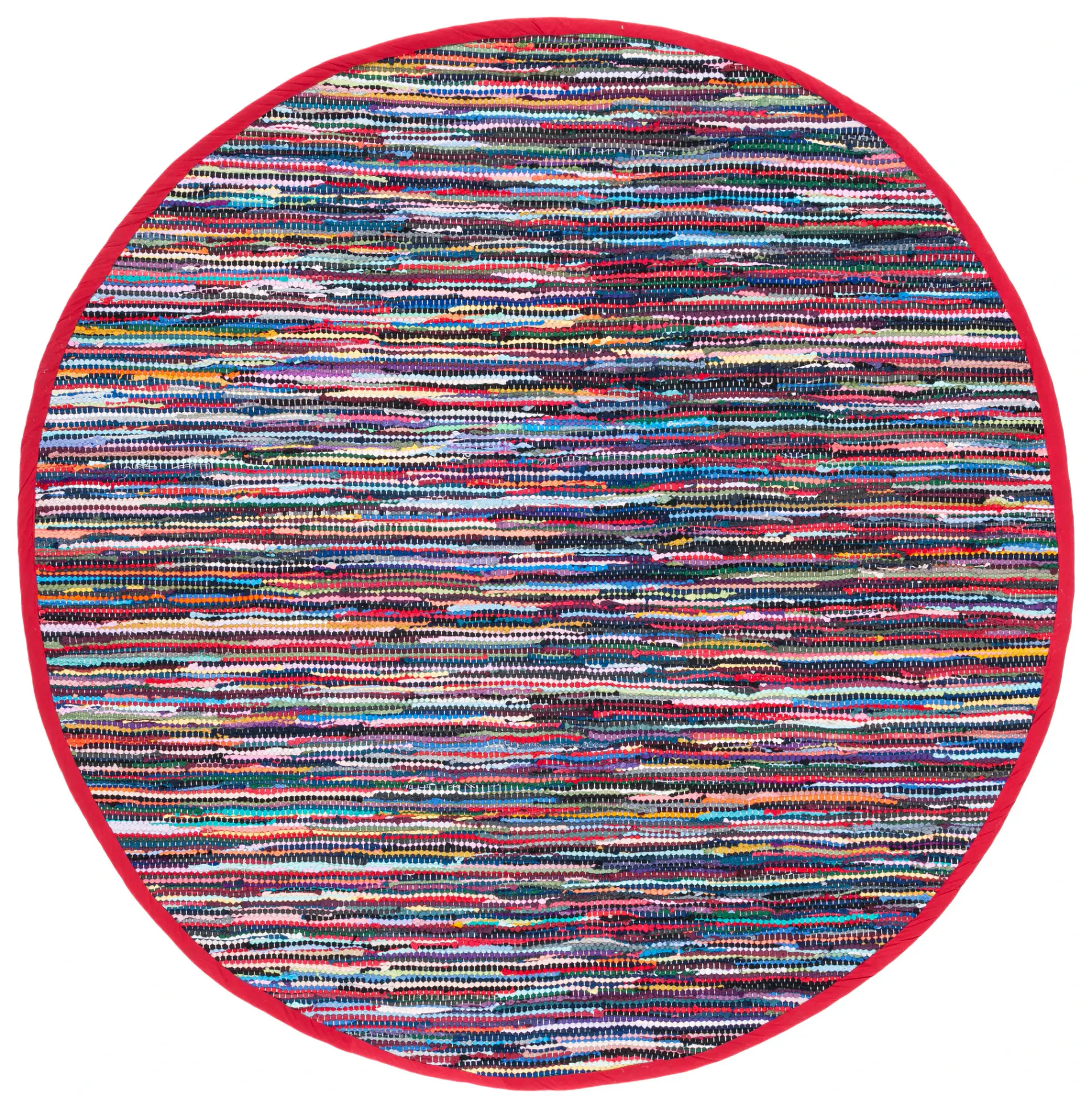 Rag Rug Striped Hand-Woven Cotton Rug