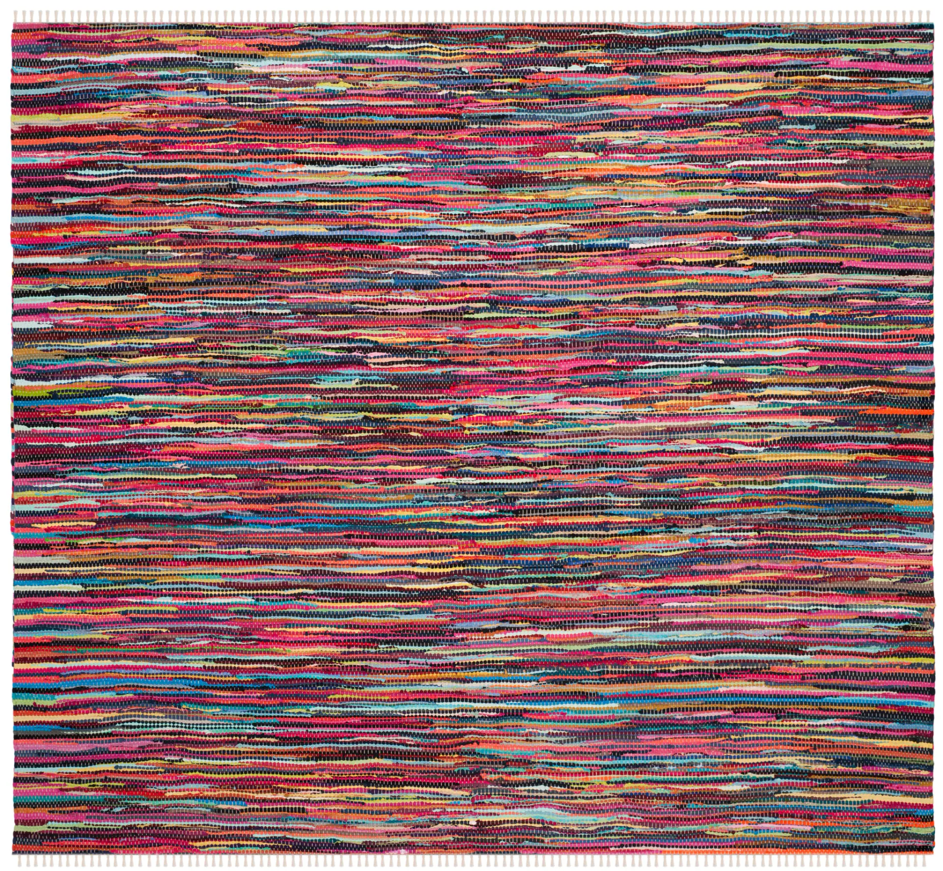 Rag Rug Striped Hand-Woven Cotton Rug