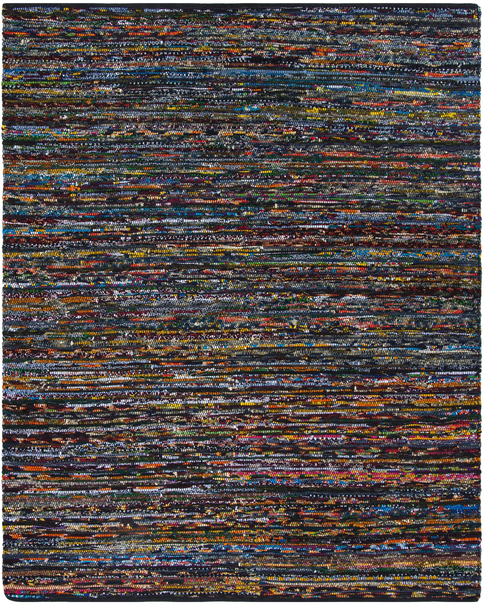 Rag Rug Heathered Stripe Hand-Woven Cotton Rug