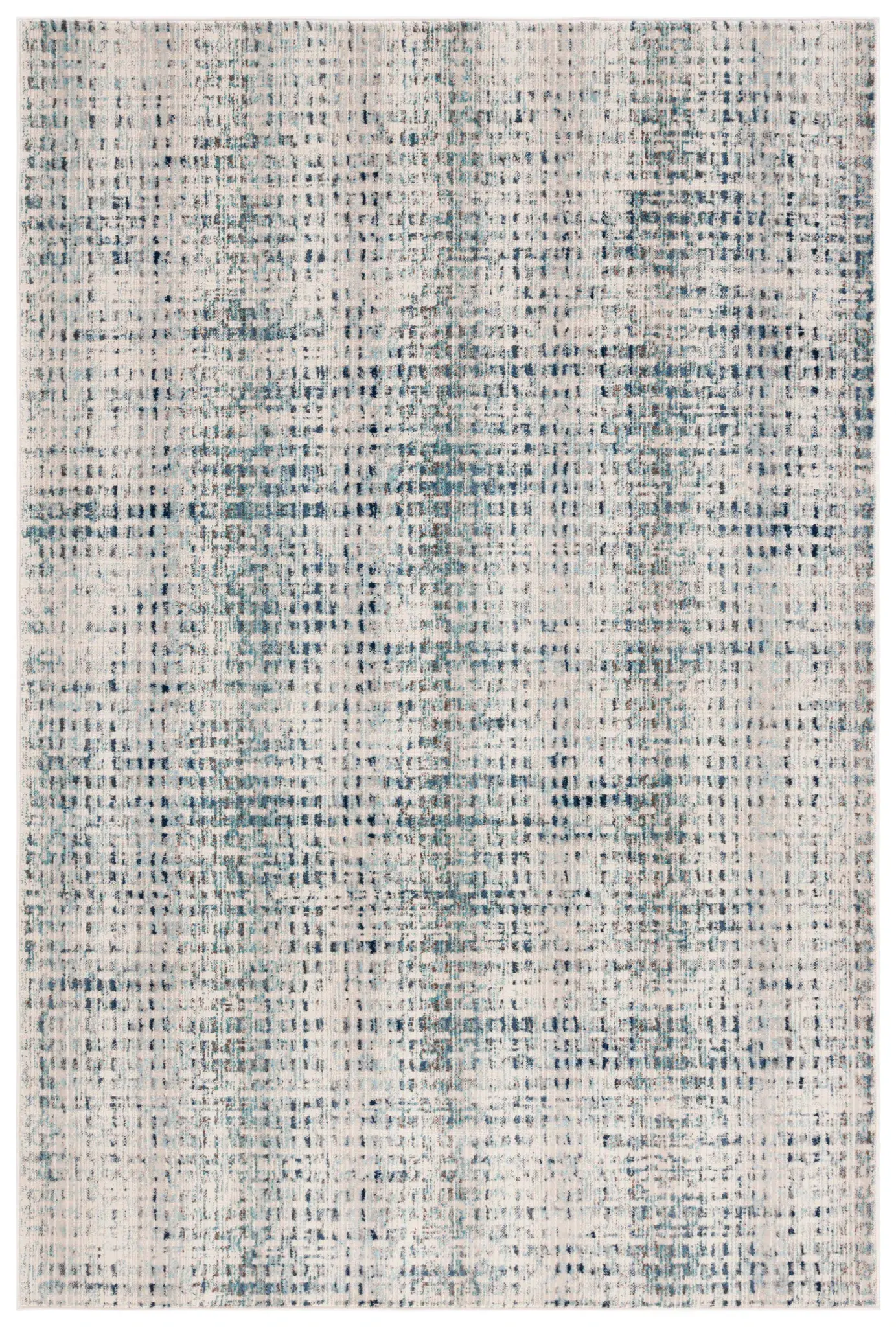 Rainbow Textured Grid Outdoor Rug