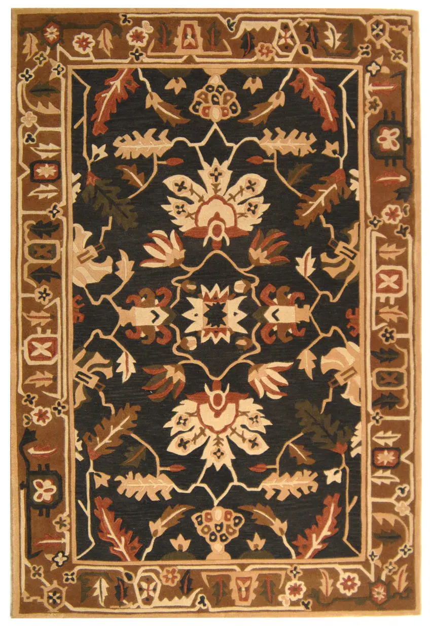 Rodeo Drive Botanical Border Hand-Tufted Wool Rug