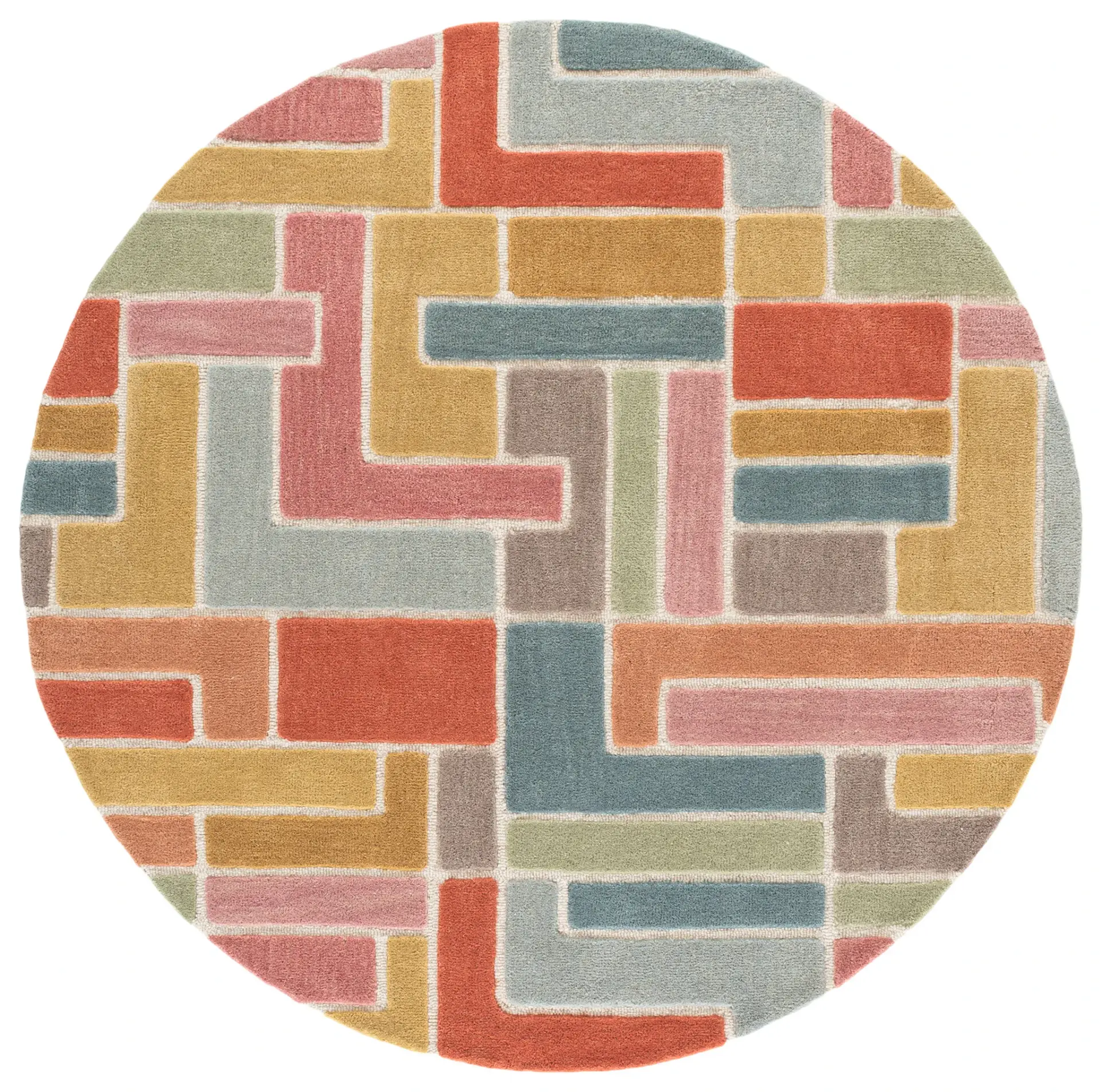 Rodeo Drive Mid-Century Modern Geometric Hand-Tufted Wool Rug