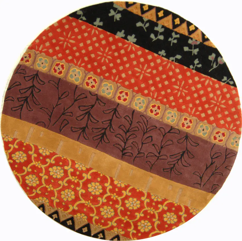 Rodeo Drive Banded Botanical Hand-Tufted Wool Rug
